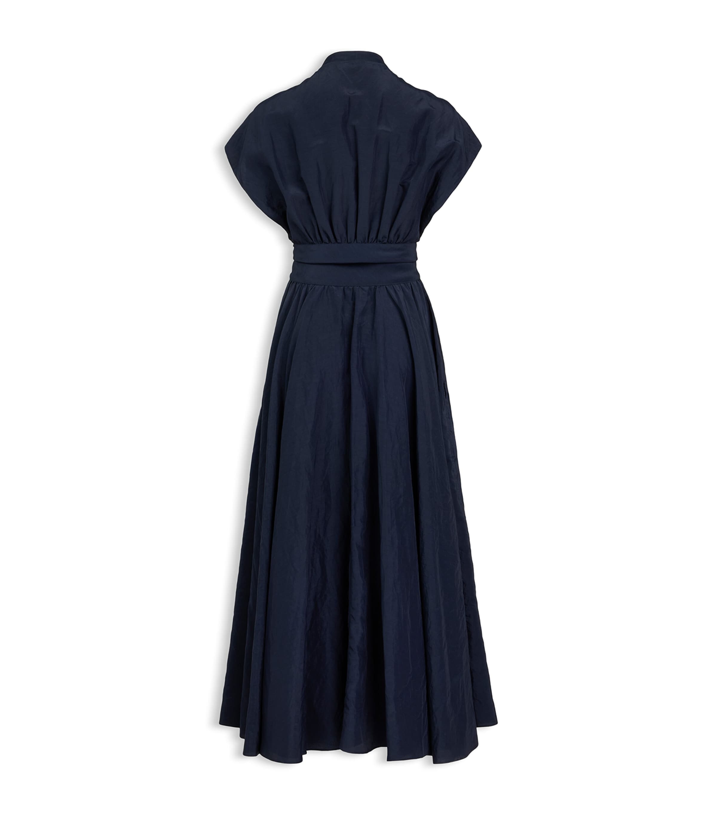 Alaïa Womens Linen-Blend Knot Midi Dress Night Image 2