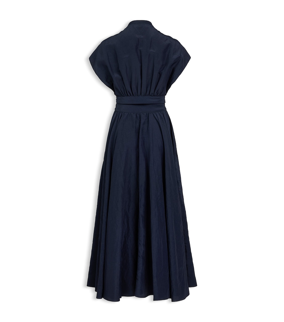 Alaïa Womens Linen-Blend Knot Midi Dress Night Image 2