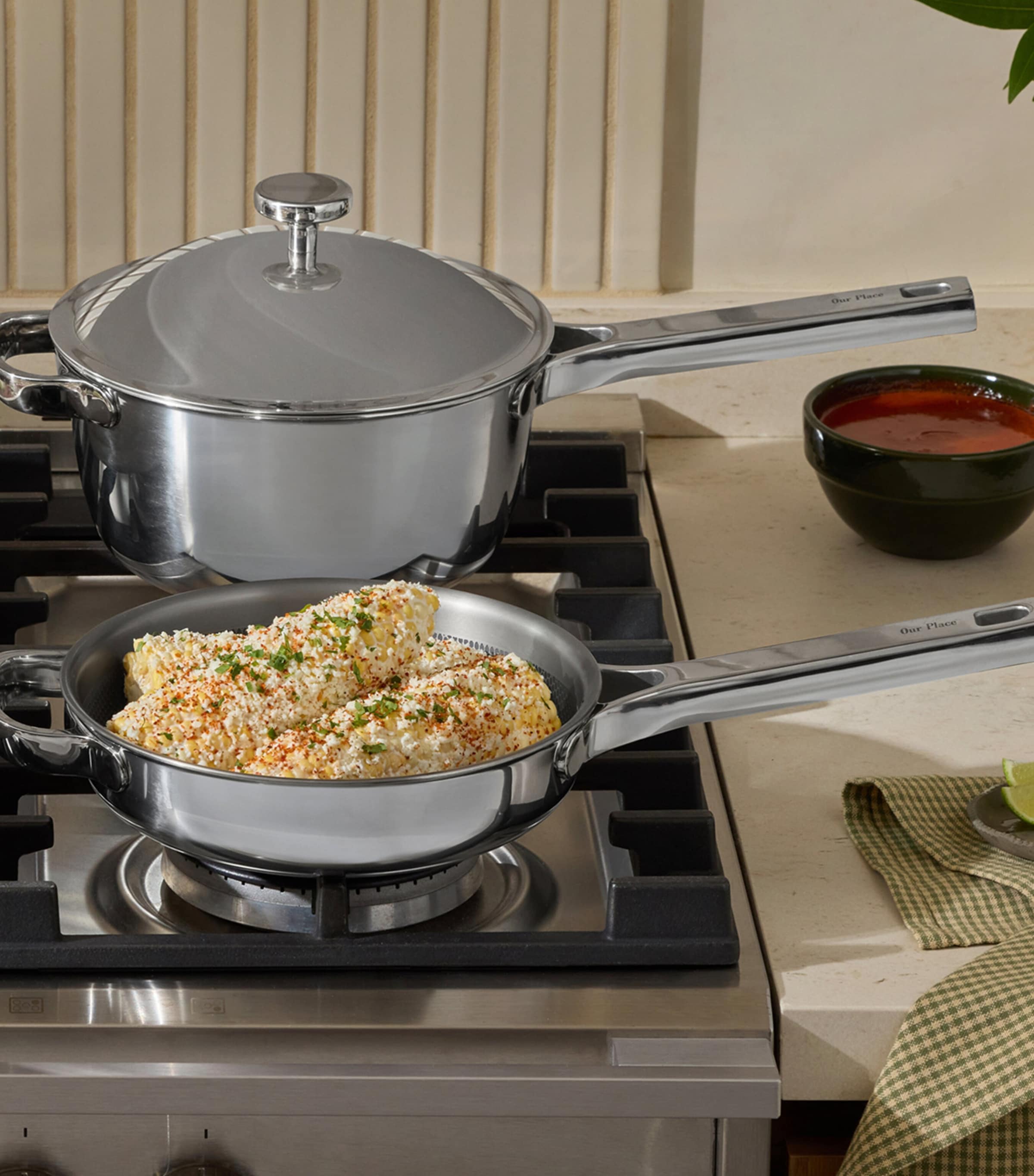 OUR PLACE Titanium Pro Cookware Set Chrome Image 5