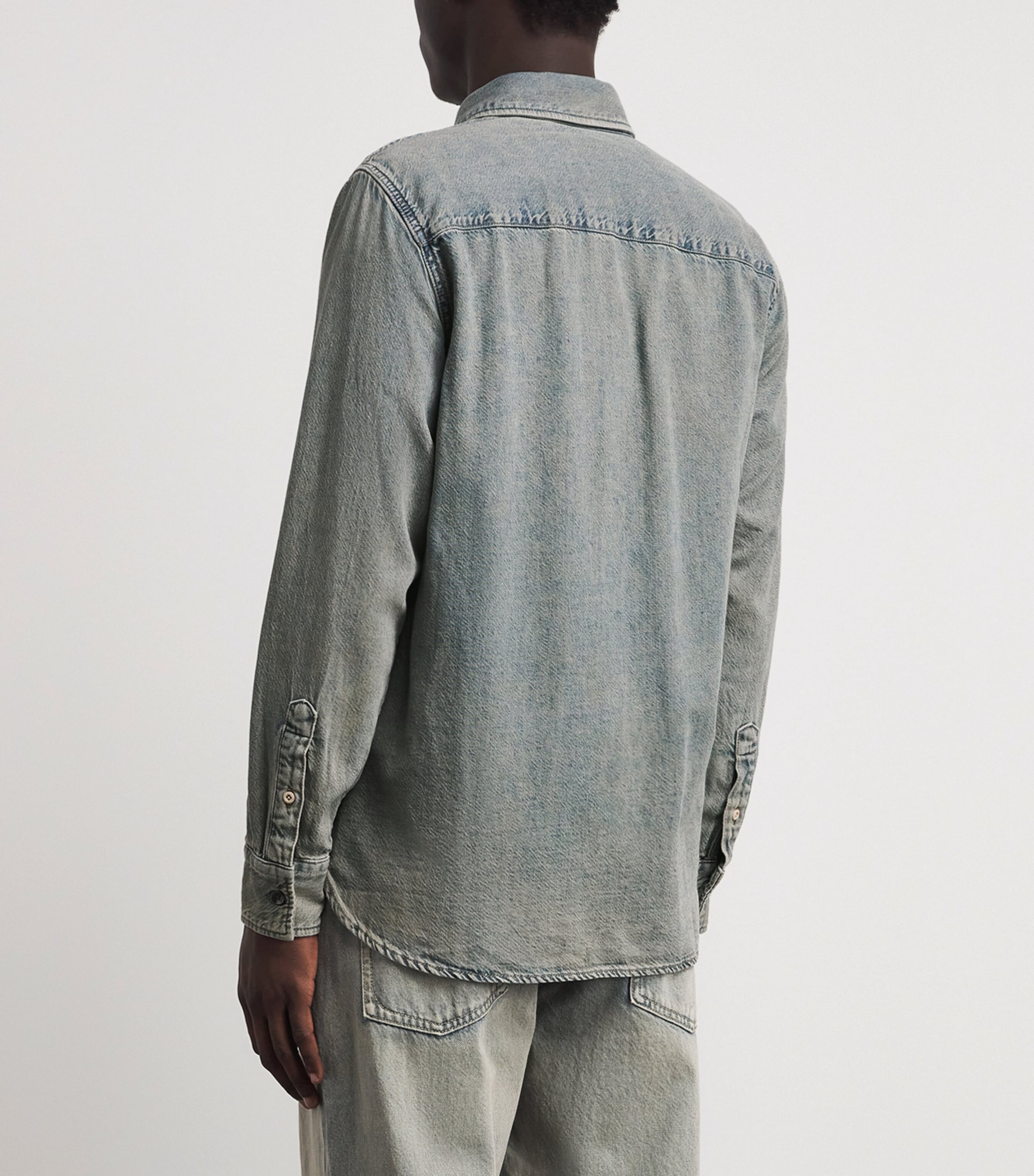 Rag & Bone Mens Denim Twin-Pocket Overshirt Mrrik Image 5