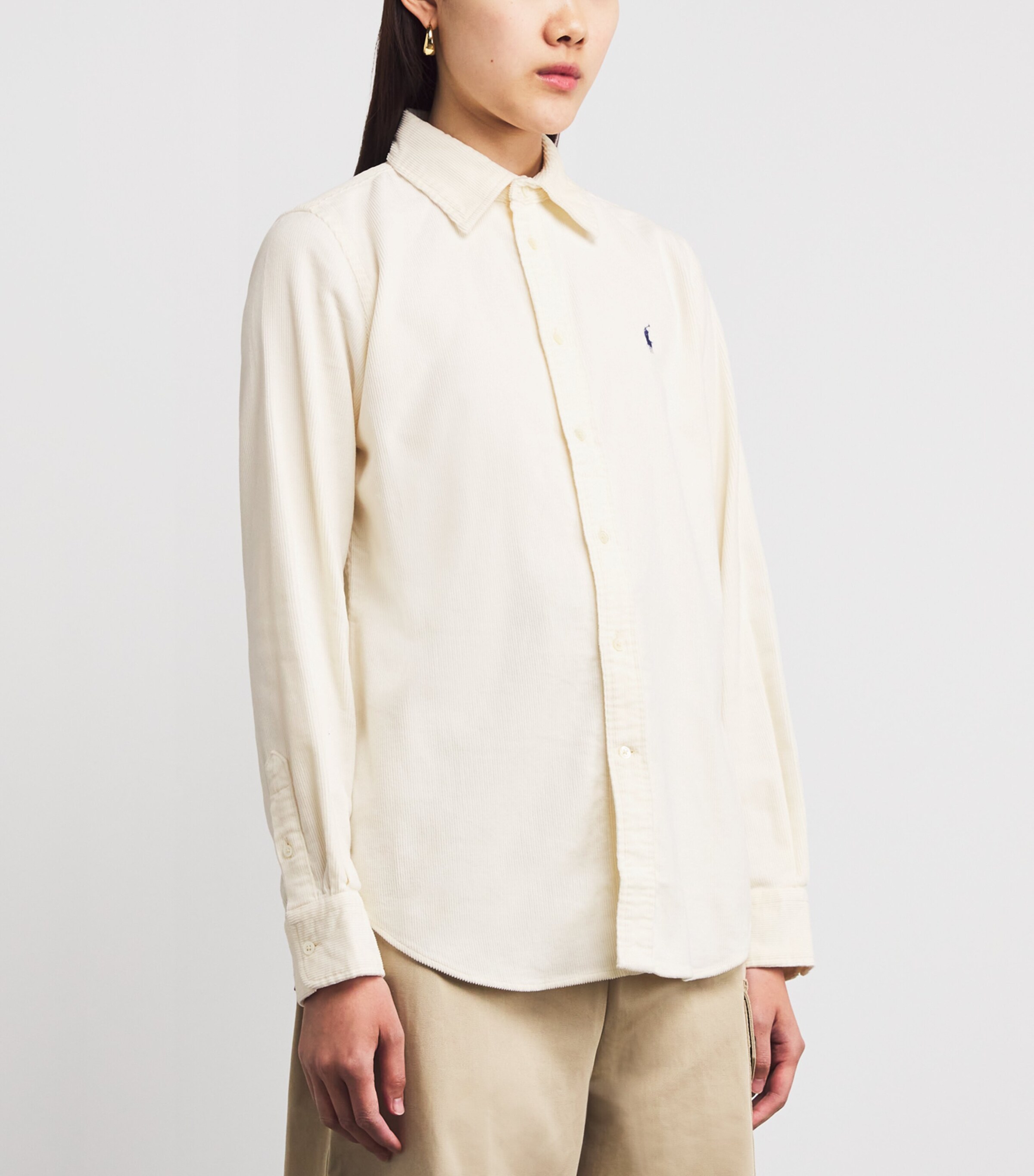 Stretch-Cotton Corduroy Slim Shirt ANTIQUE CREAM Image 3