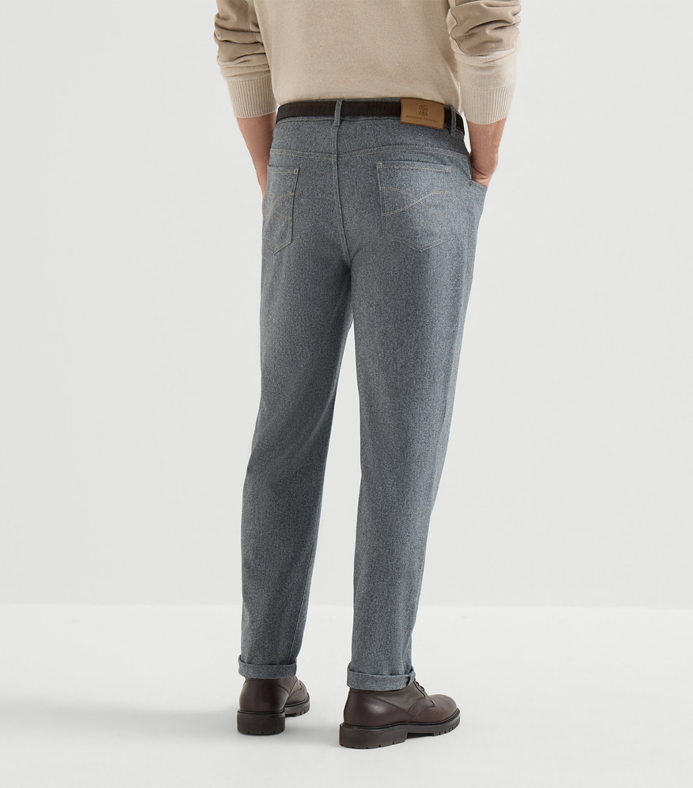 Brunello Cucinelli Mens Virgin Wool Flannel Tailored Trousers Image 5