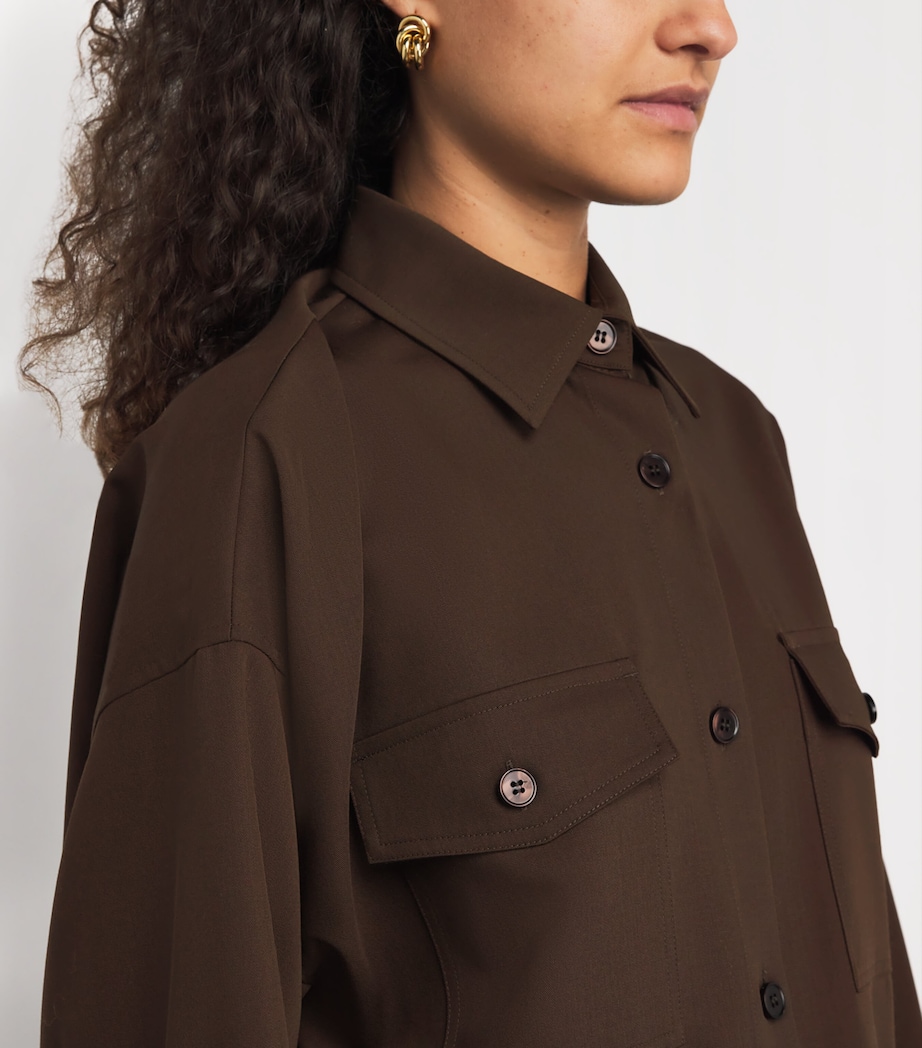 Wool Shirt Jacket DARK BROWN Image 6