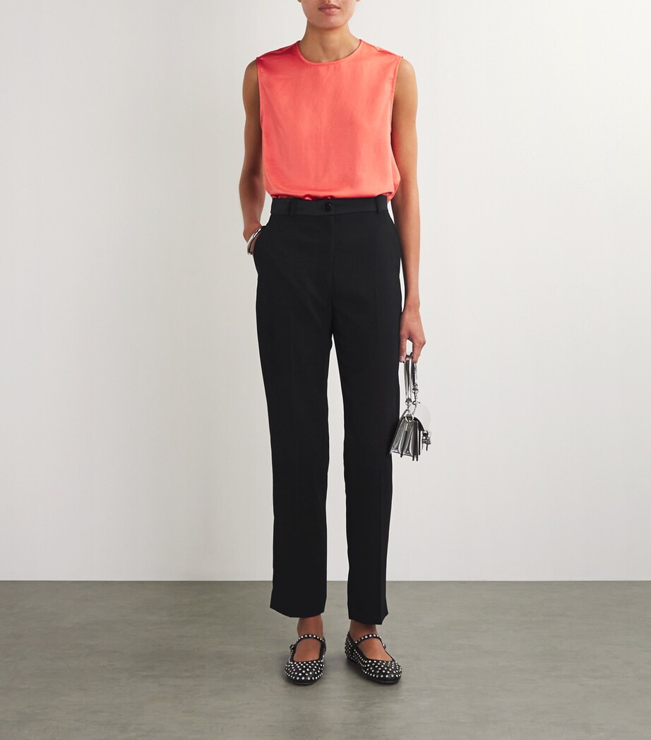 Straight Tailored Trousers BLACK Image 2
