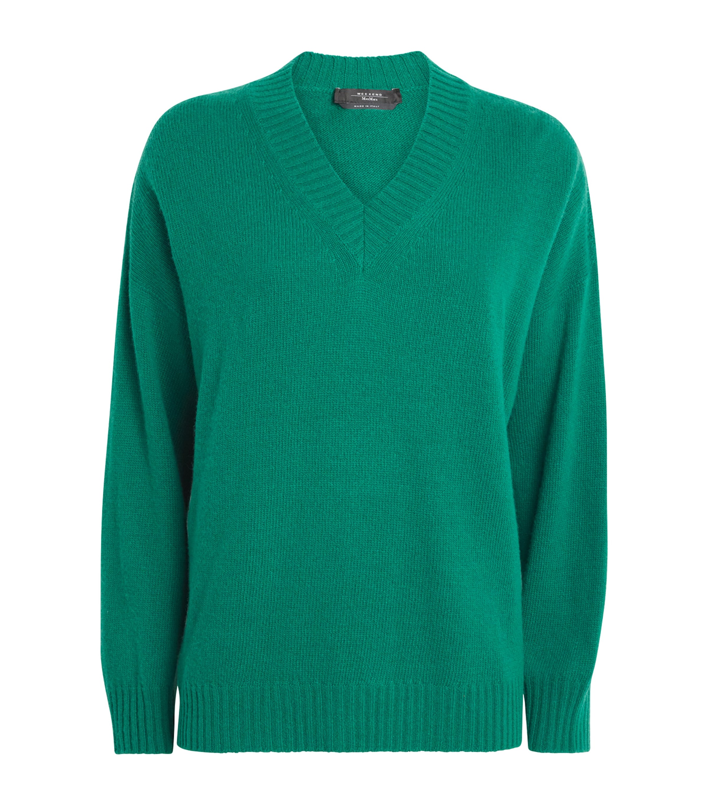 Wool-Blend V-Neck Sweater GREEN Image 1