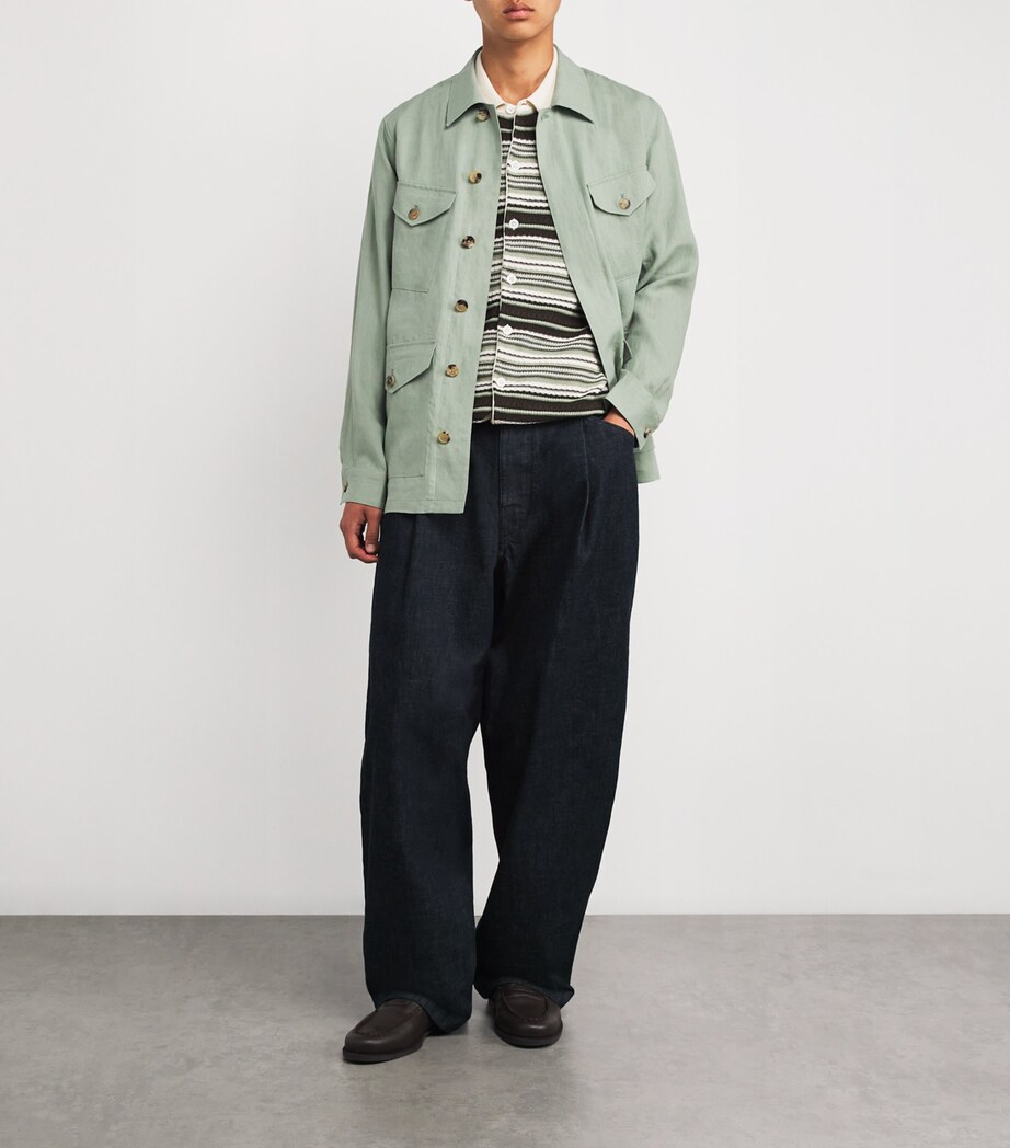 Linen Overshirt 34A_LT GREYISH GREEN Image 2
