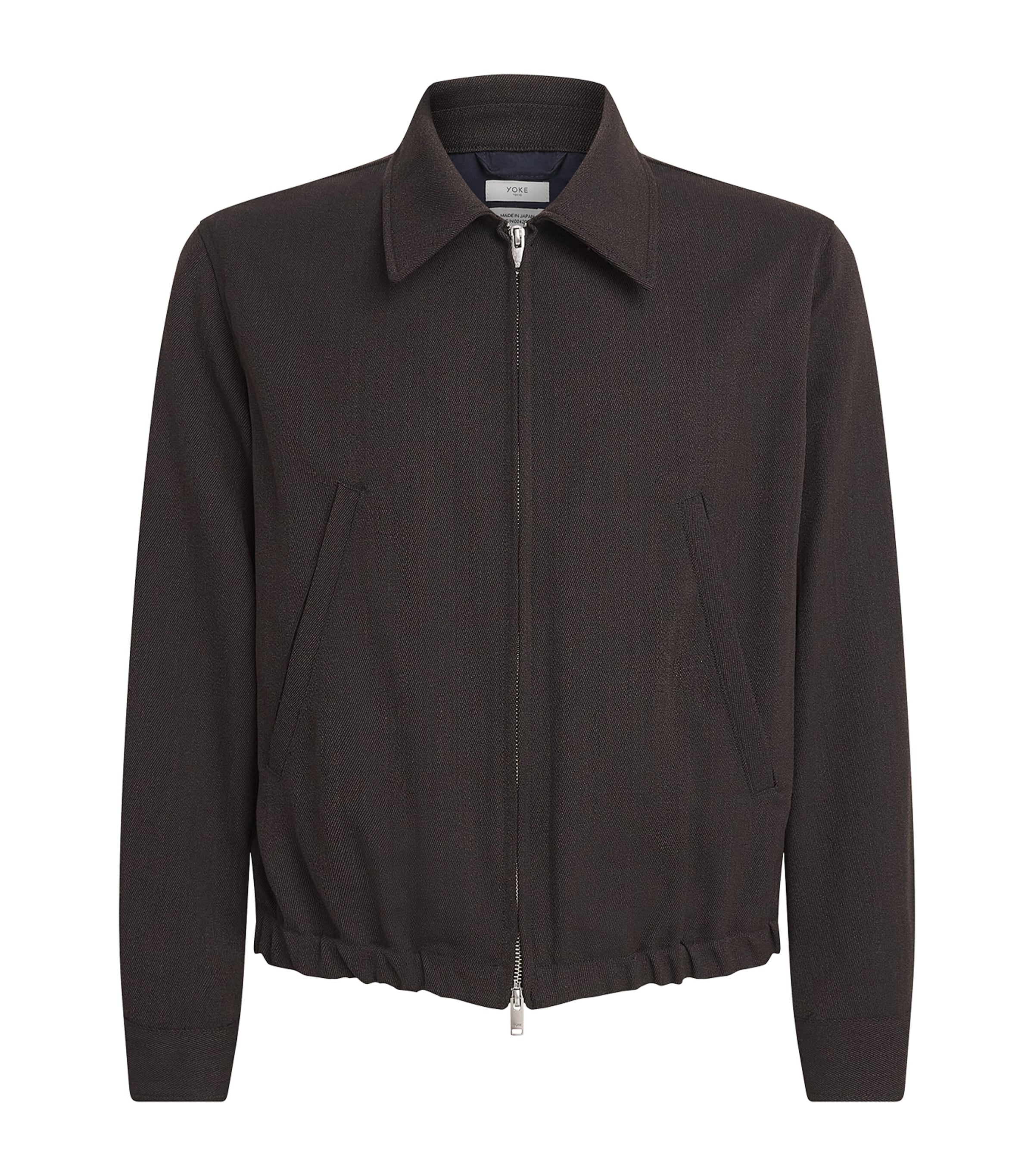 YOKE Mens Denim Bomber Jacket Brown Image 1