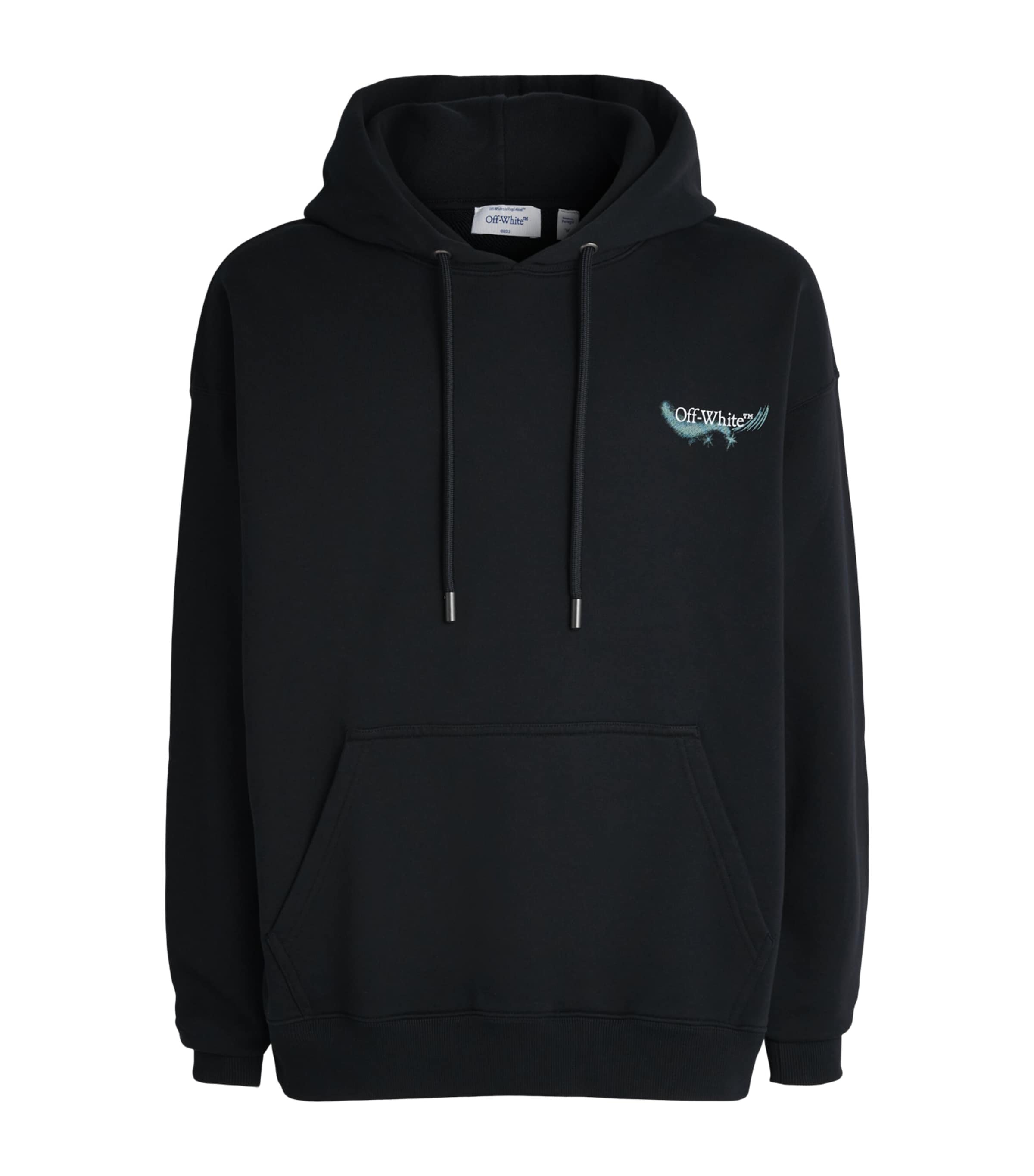 Off-White Mens Cotton Moon Arrows Hoodie Black Image 1