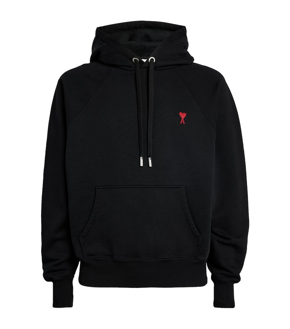 AMI Paris Mens Ami de Coeur Hoodie Black Image 1