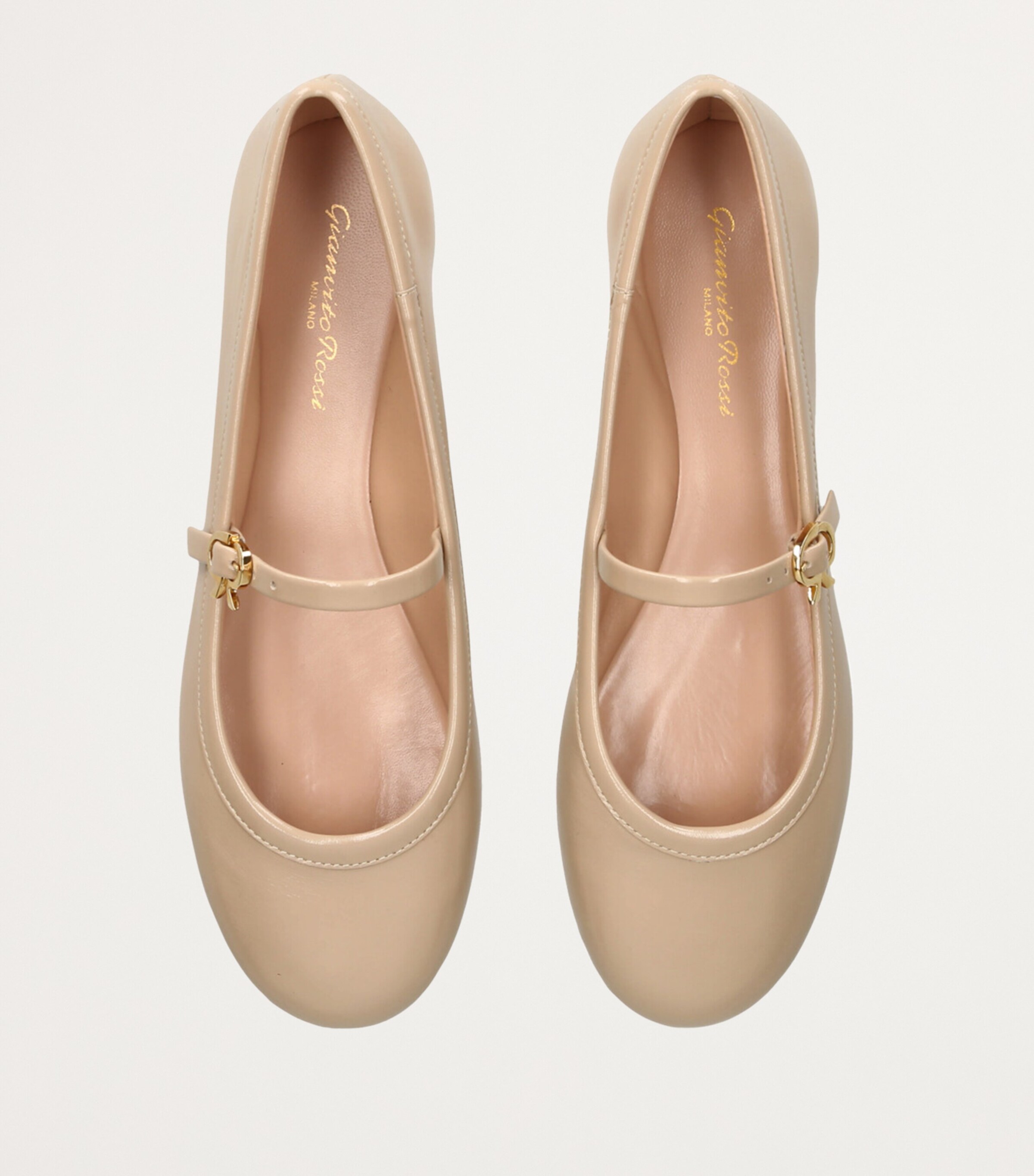 Gianvito Rossi Patent Leather Carla Ballet Flats Bone Image 4