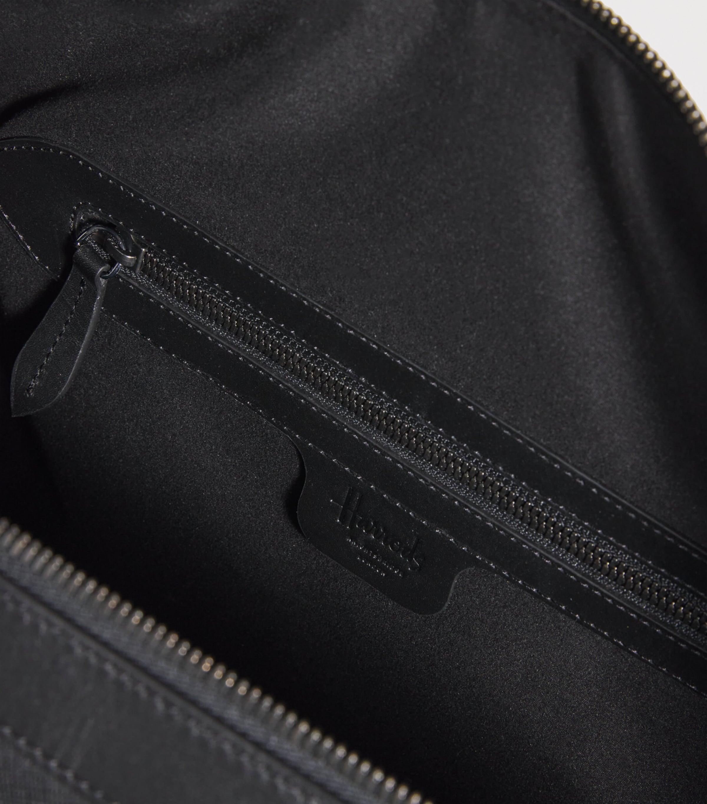 Harrods Leather Holdall Black Image 4