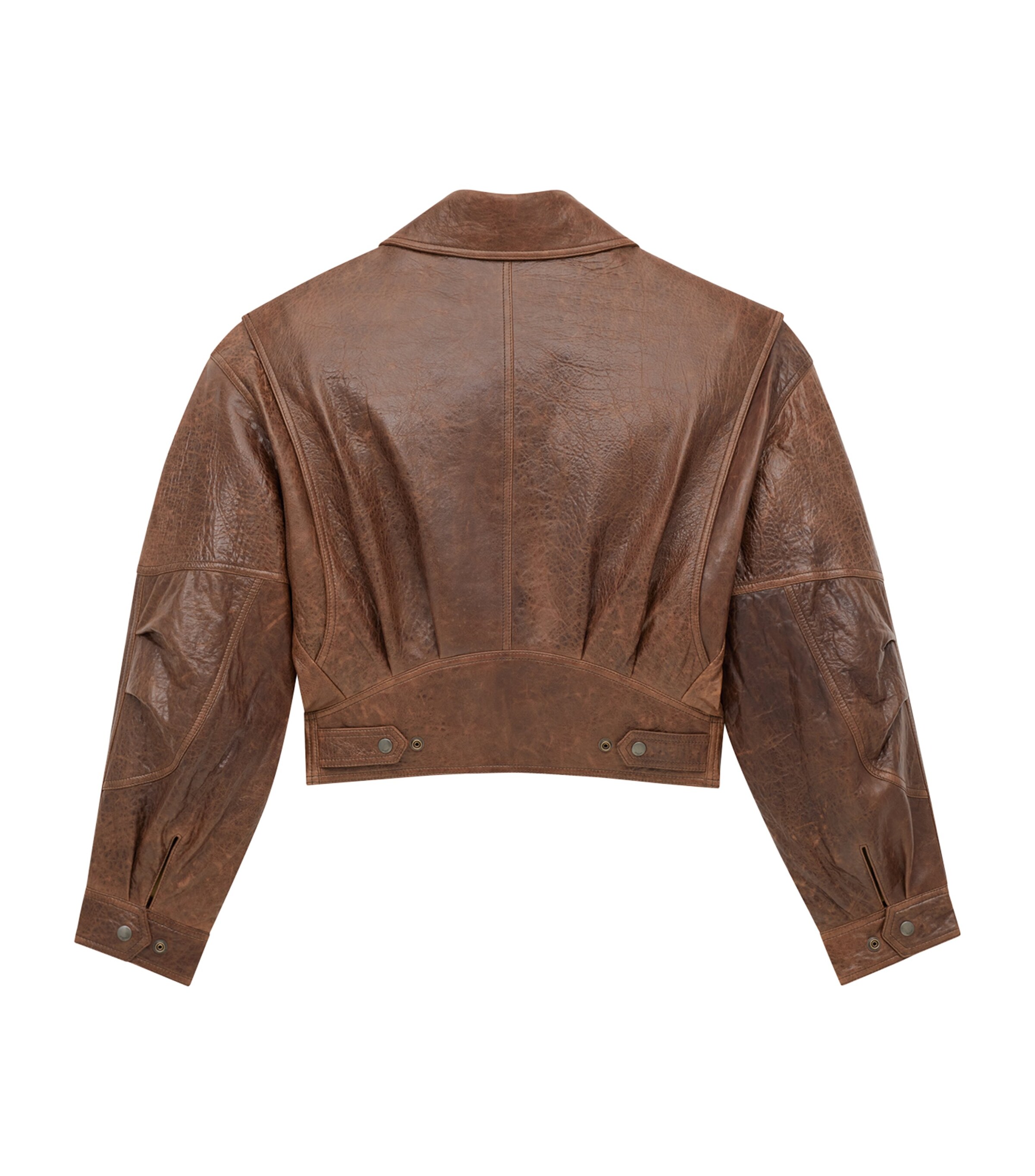 Saint Laurent Womens Leather Cropped Jacket Image 4