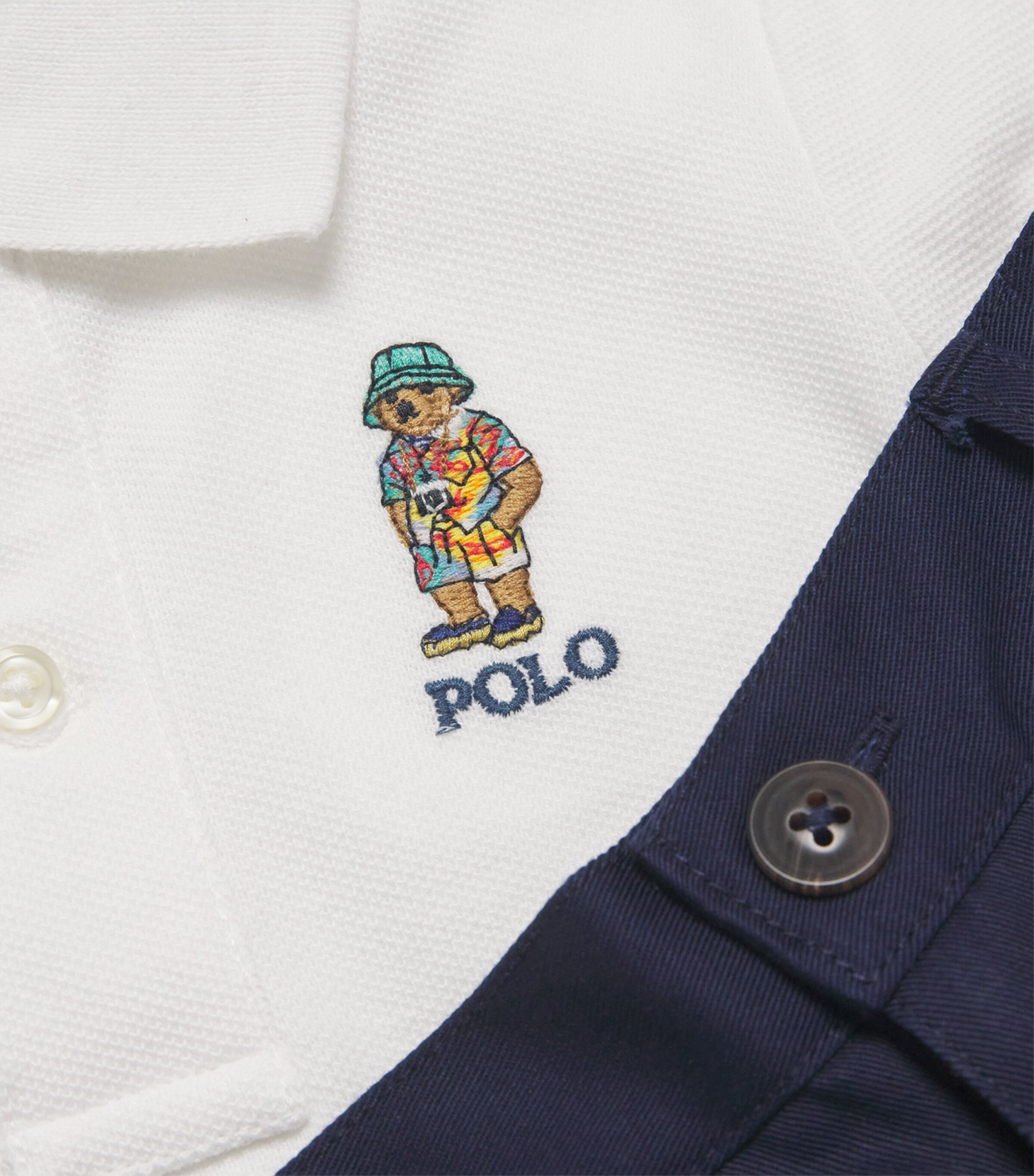 Ralph Lauren Kids Polo Shirt and Shorts Set (3-24 Months) White Image 4
