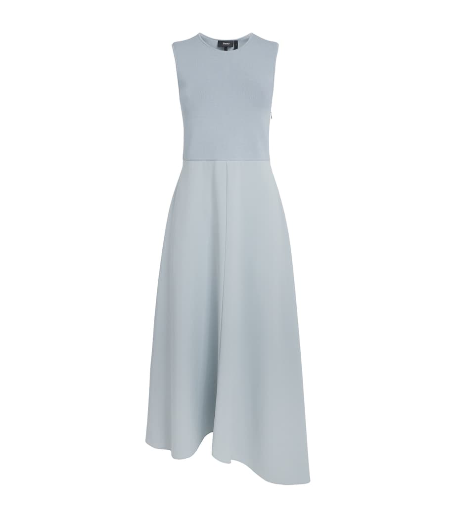 Theory Womens Knit-Satin Midi Dress Vfh Luna Image 1