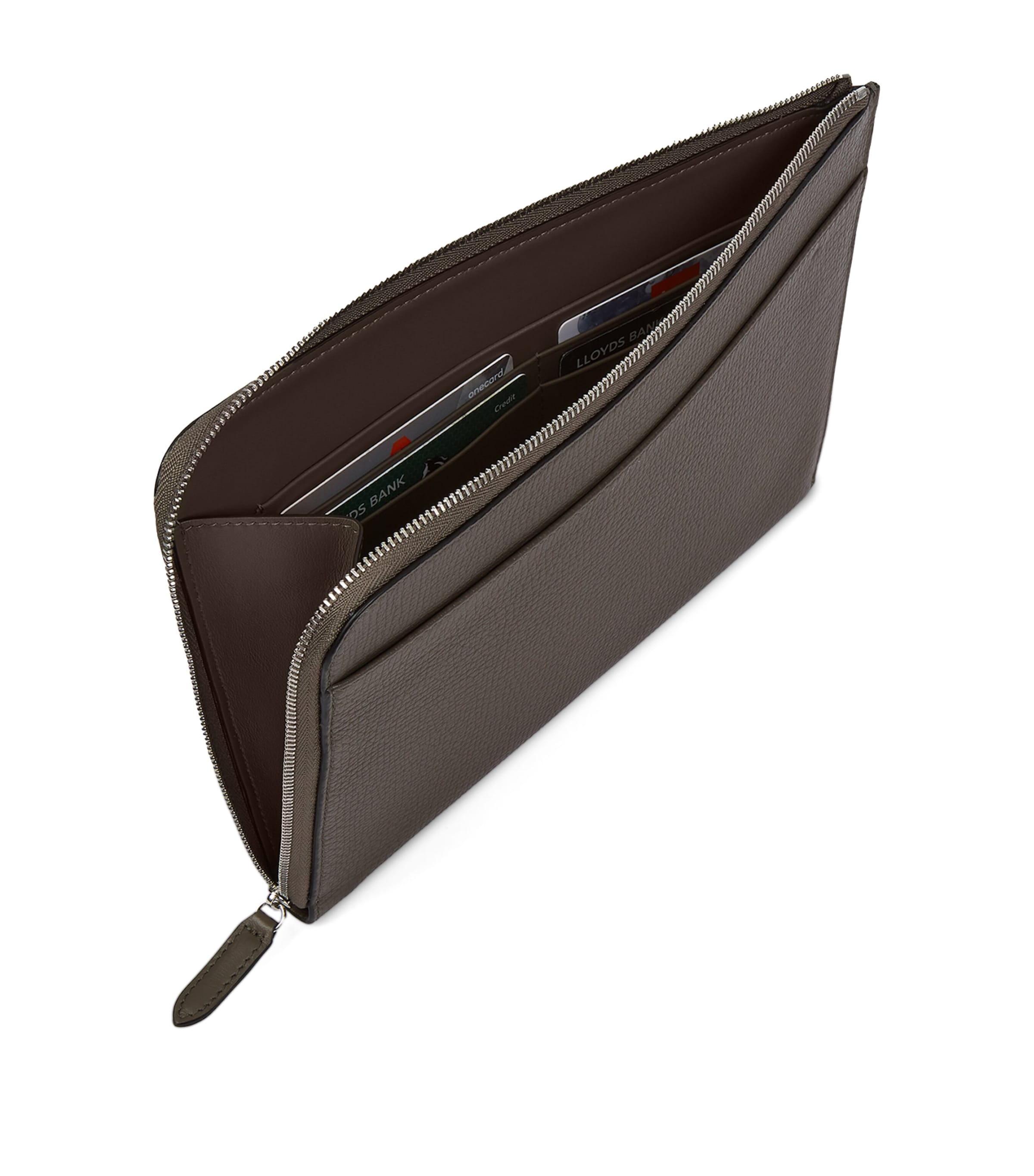 Leather Organiser Pouch DARK TAUPE Image 2