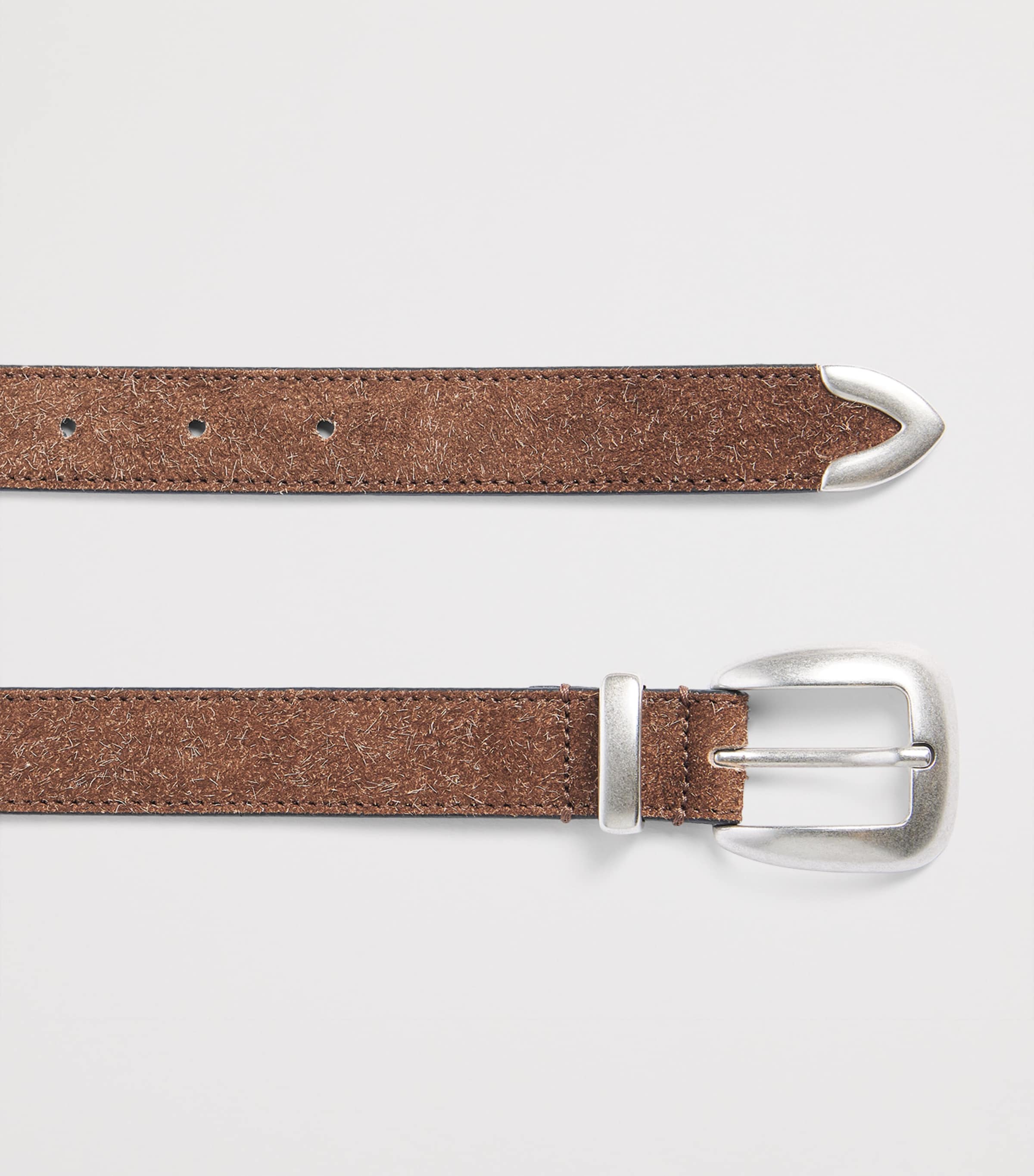 Molebo Suede Western Belt Brown Suede Image 3