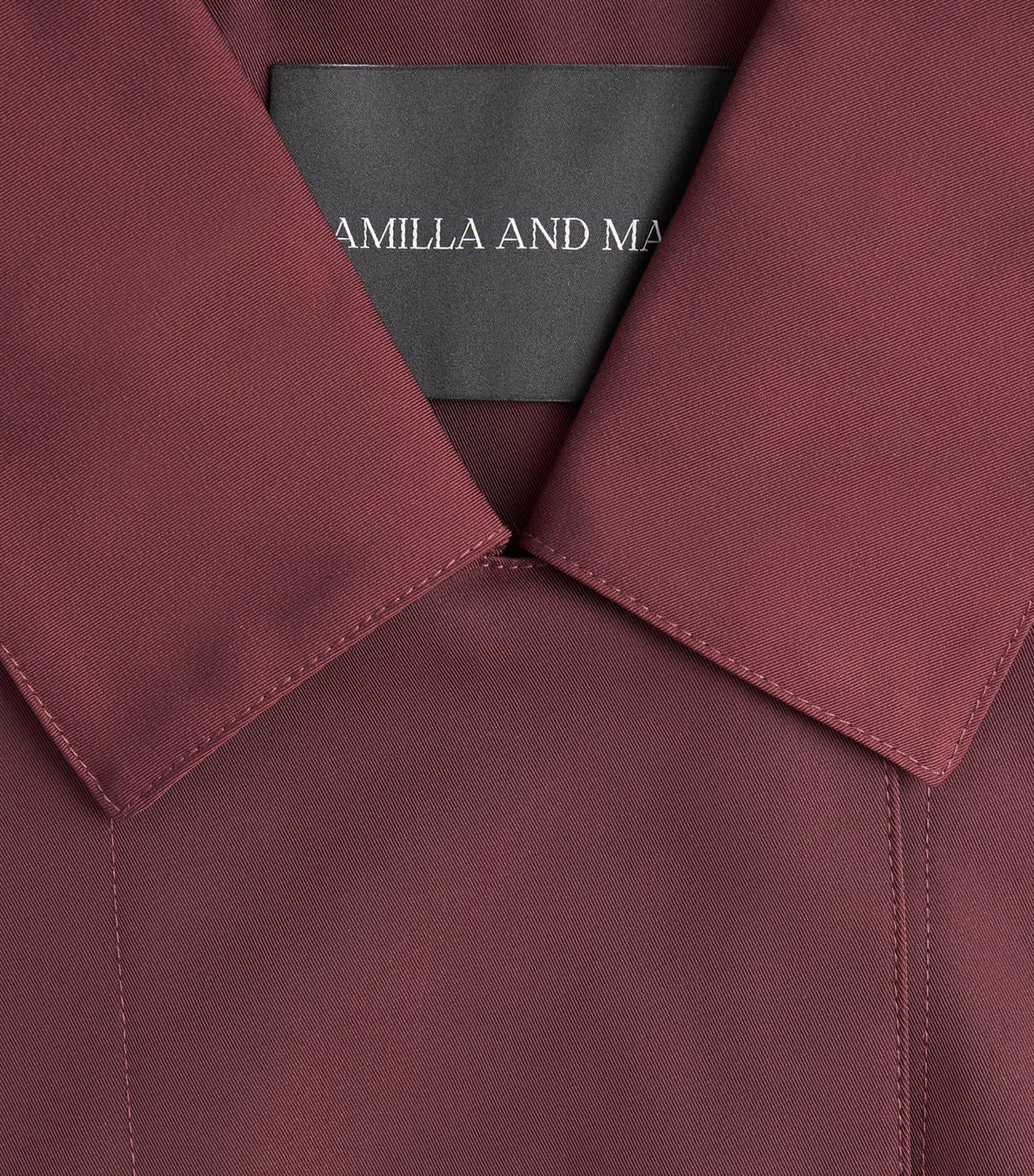 CAMILLA AND MARC Womens Longline Dia Trench Coat Burgundy Image 6