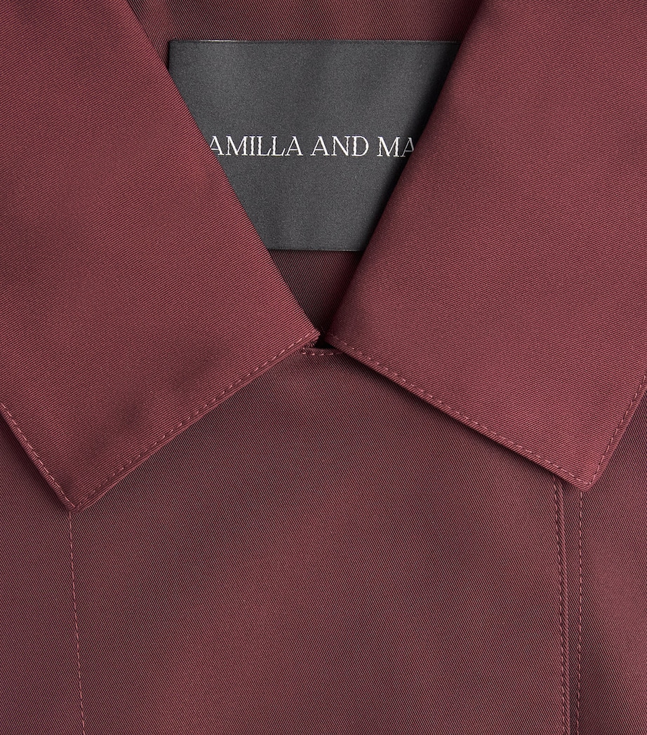 CAMILLA AND MARC Womens Longline Dia Trench Coat Burgundy Image 6