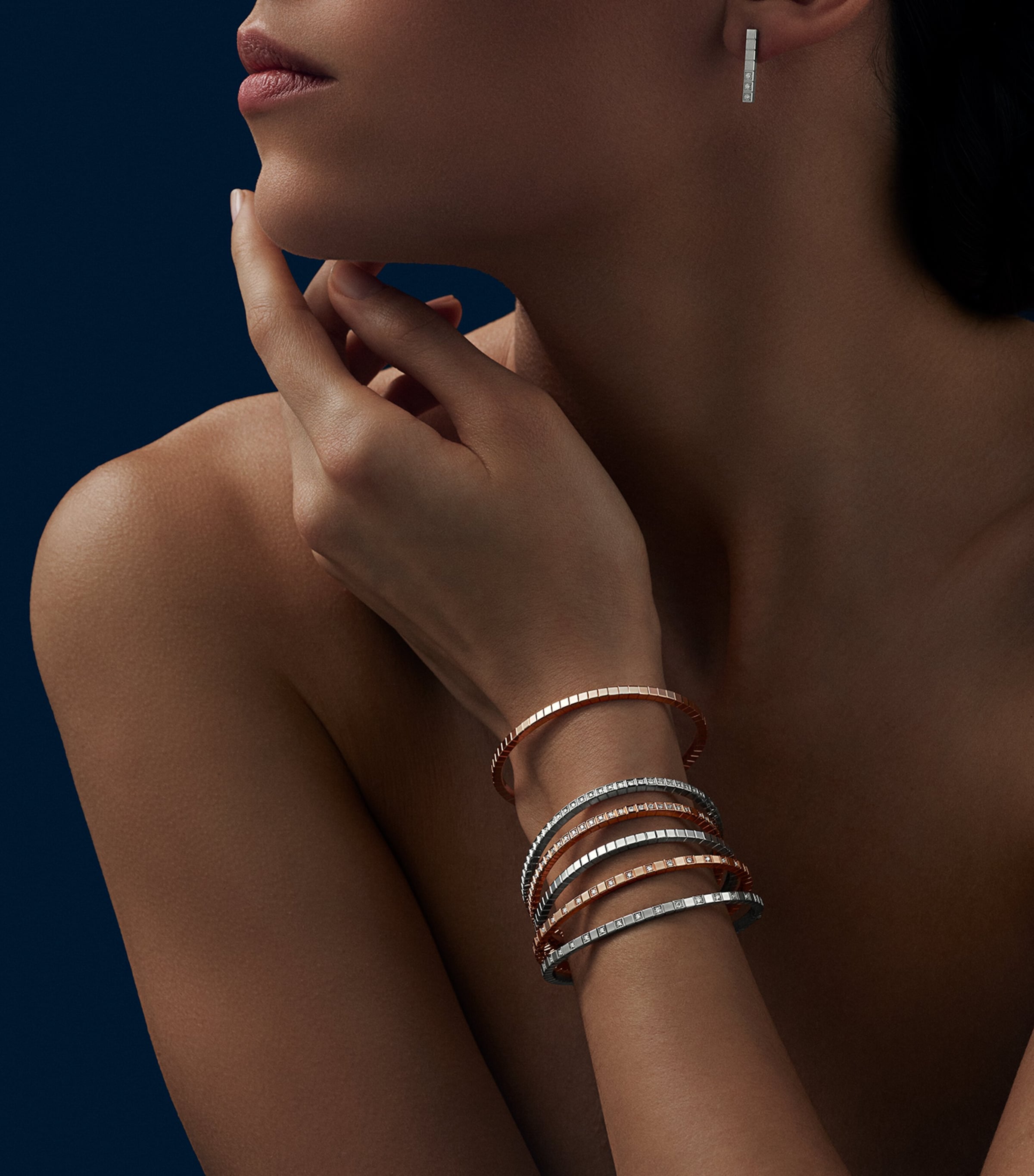 White Gold and Diamond Ice Cube Bangle 18K WHITE GOLD Image 4