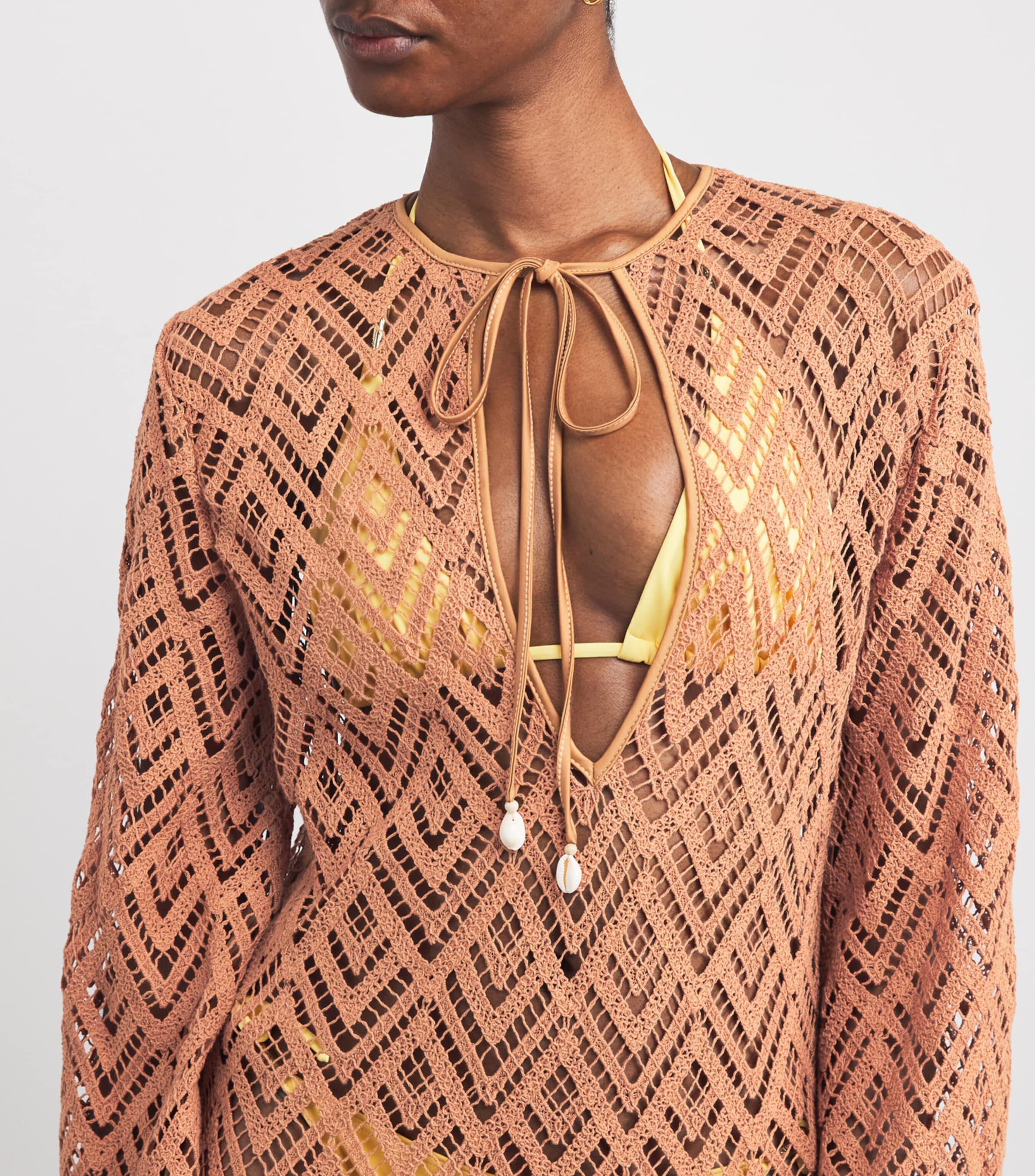 Embroidered Cotton Savannah Maxi Dress NUDE Image 4