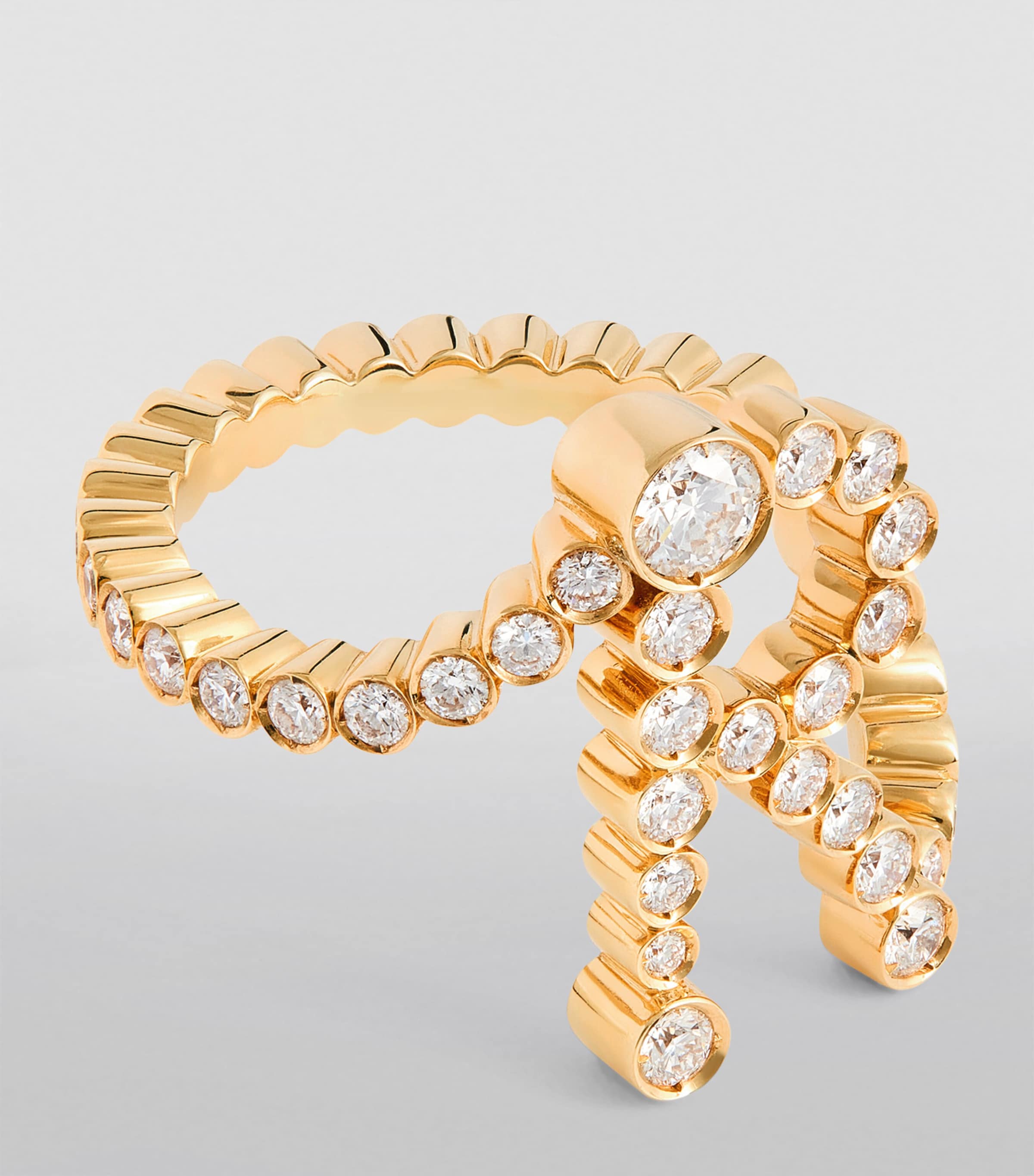 Yellow Gold and Diamond Ensemble 'R' Ring YELLOW GOLD Image 3