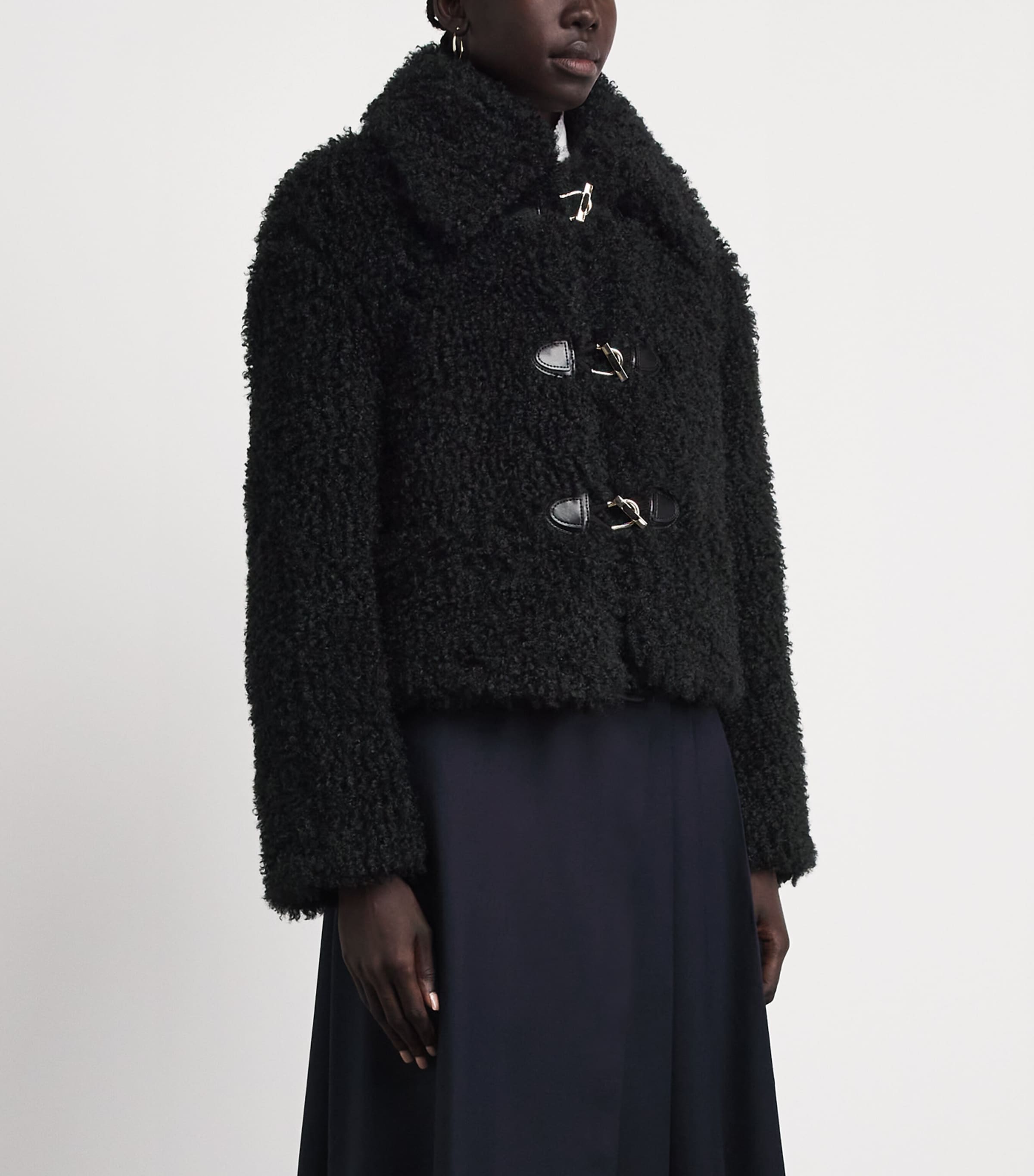 Maje Womens Faux Fur Jacket Black Image 4