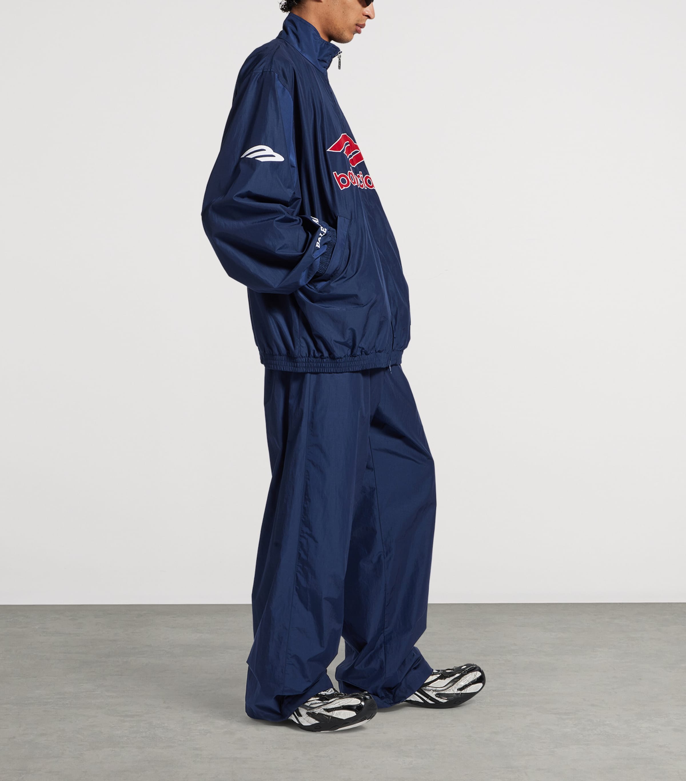 Cotton-Blend 3B Logo Oversized Jacket 6641 Image 4