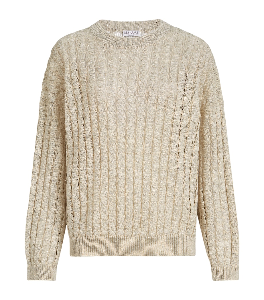 Linen-Blend Sparkling Sweater C8925 Image 1