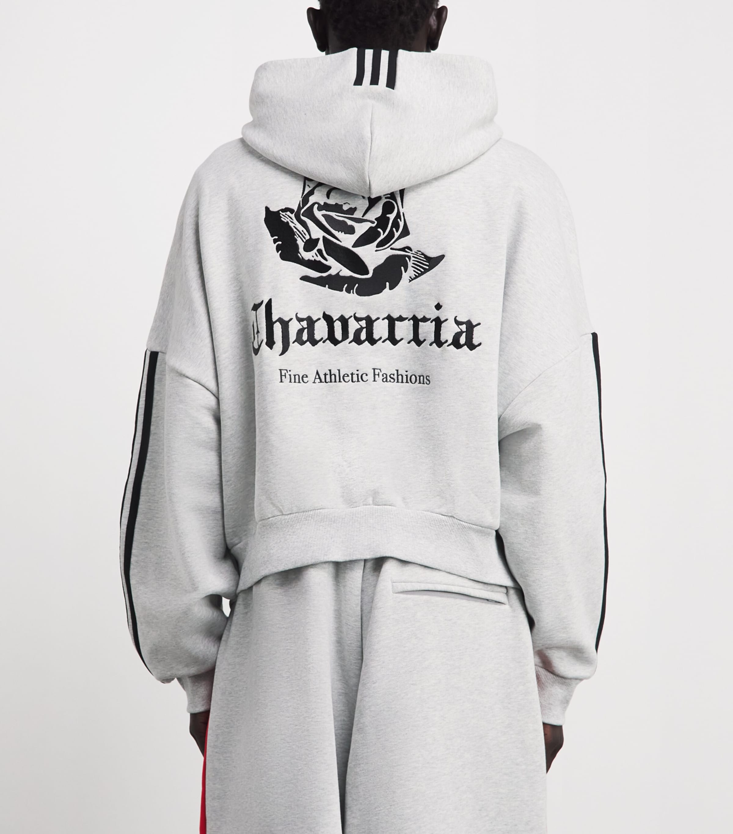 Willy Chavarria Mens x adidas Originals Track Logo Hoodie Black/white Image 5