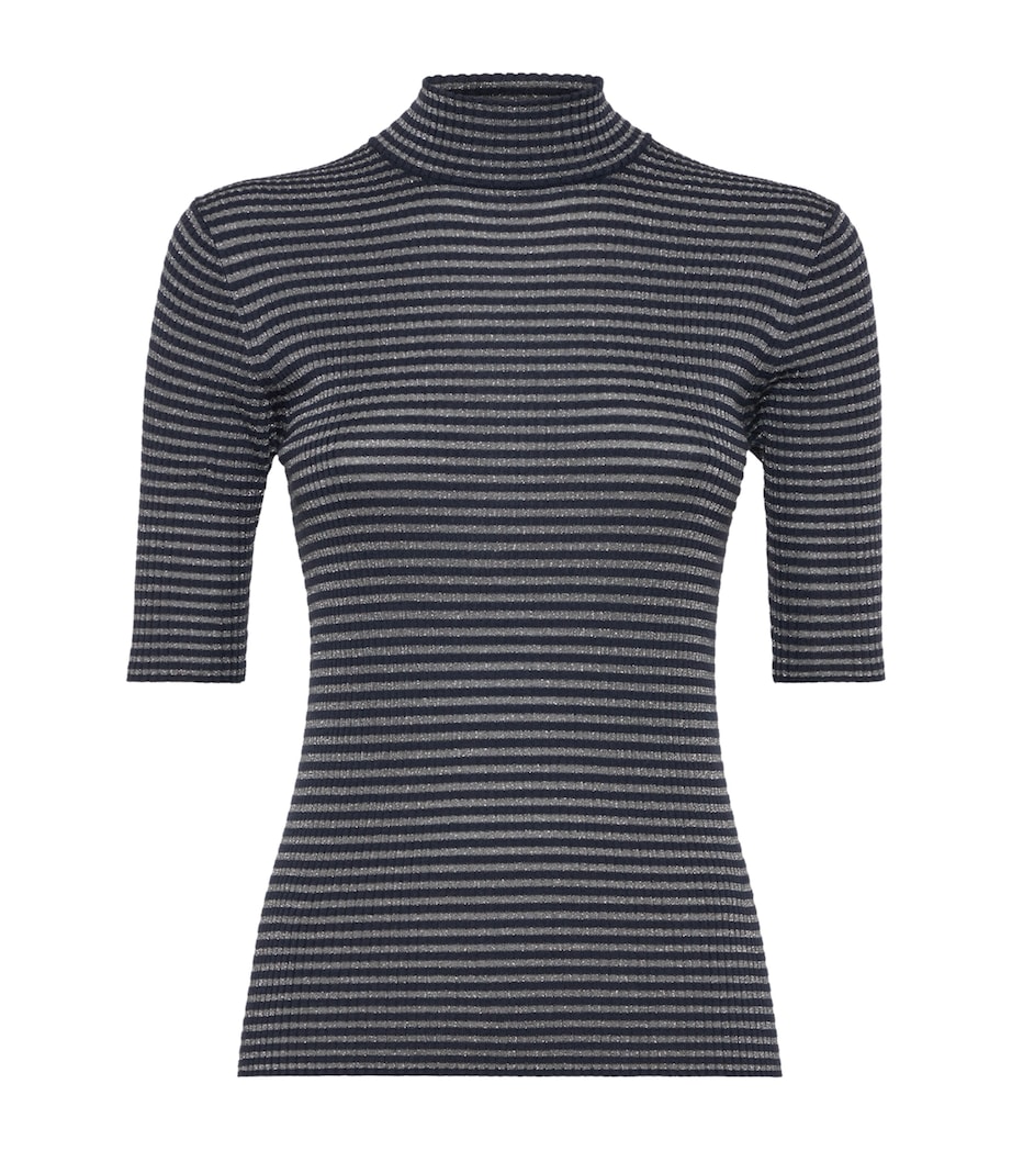 Virgin Wool-Cashmere Sparkling Stripe Sweater CGS61 Image 1
