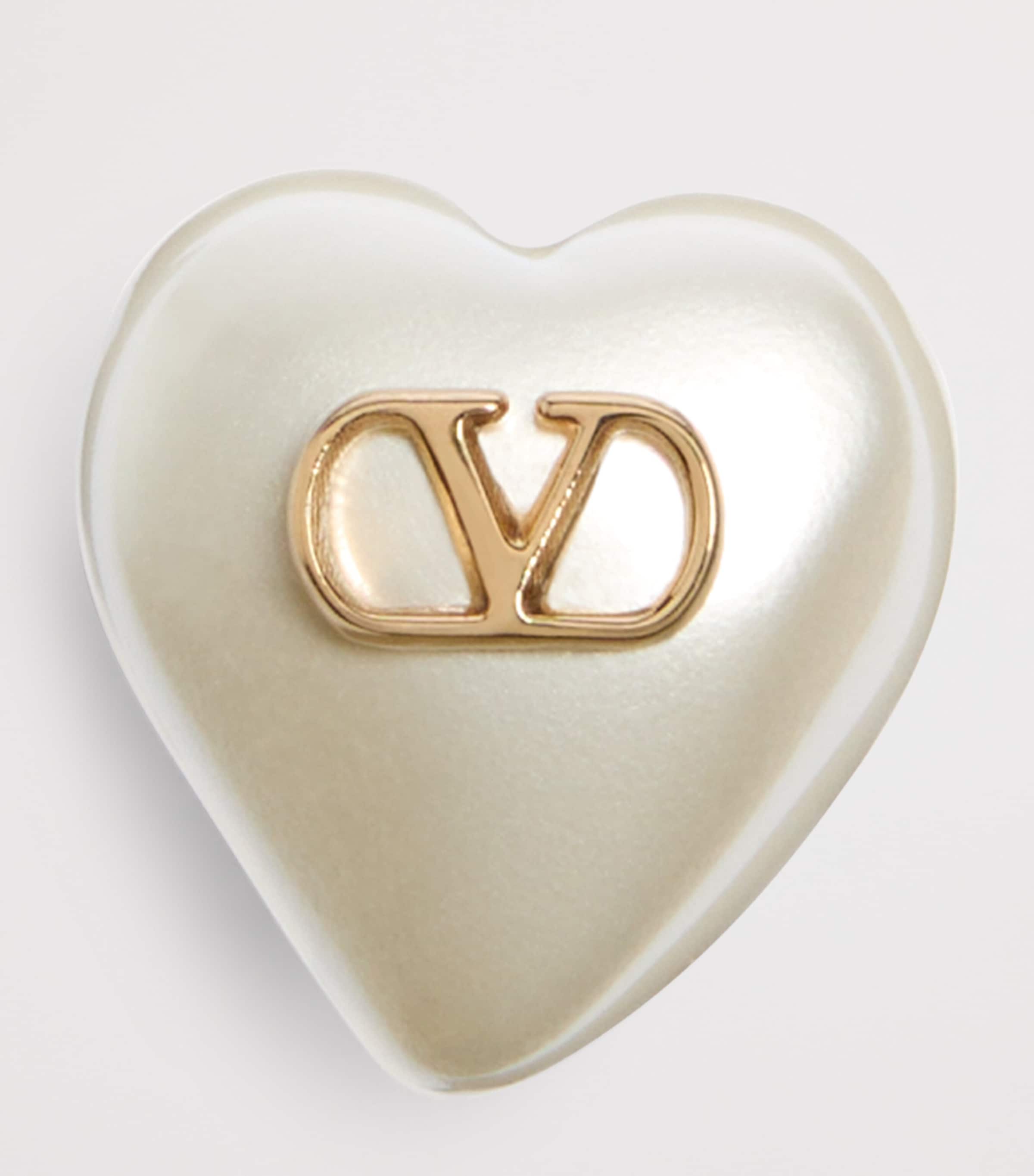 VLogo Heart Earrings R5G Image 4