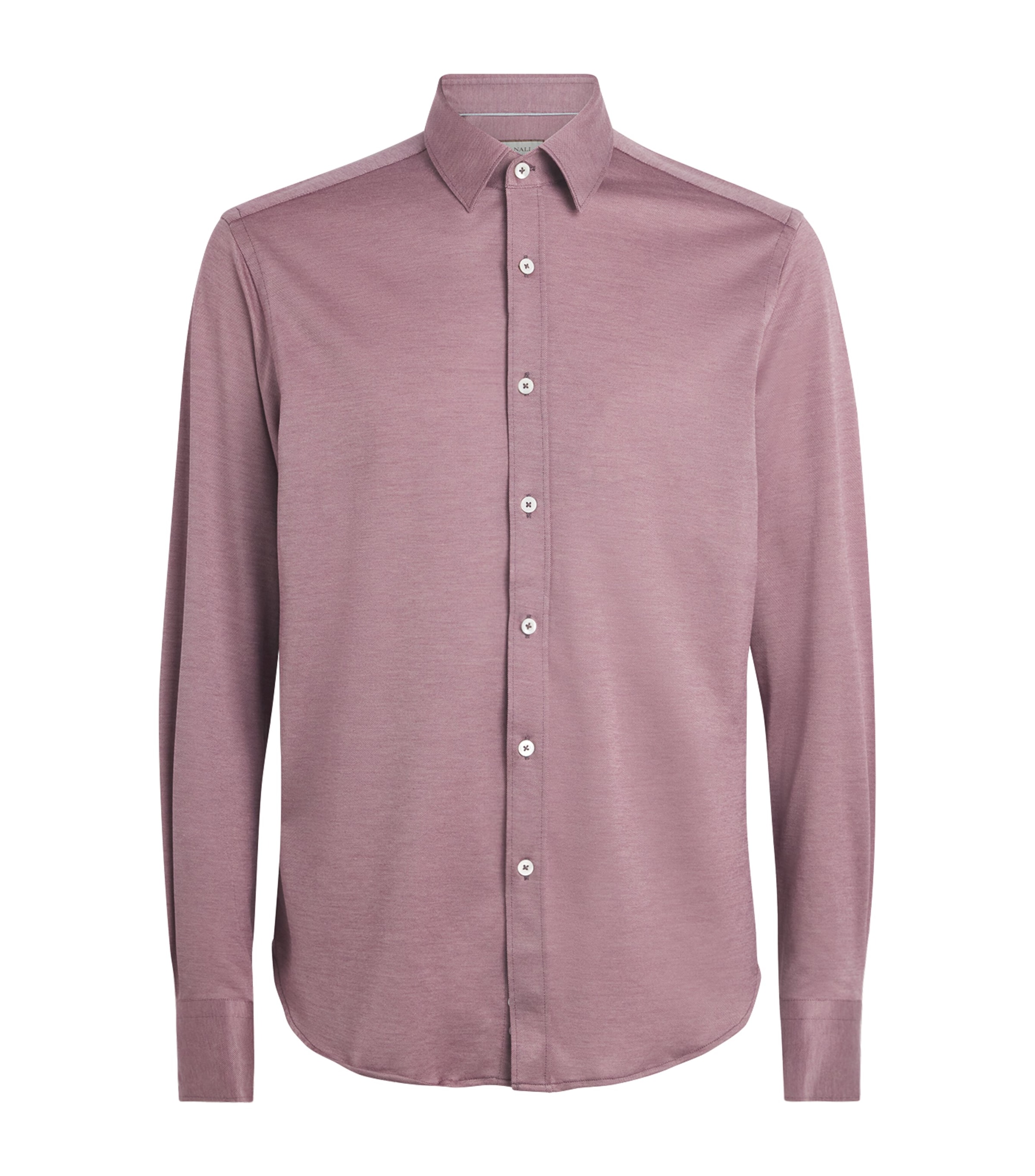 Canali Mens Cotton-Lyocell Jersey Shirt Red Image 1