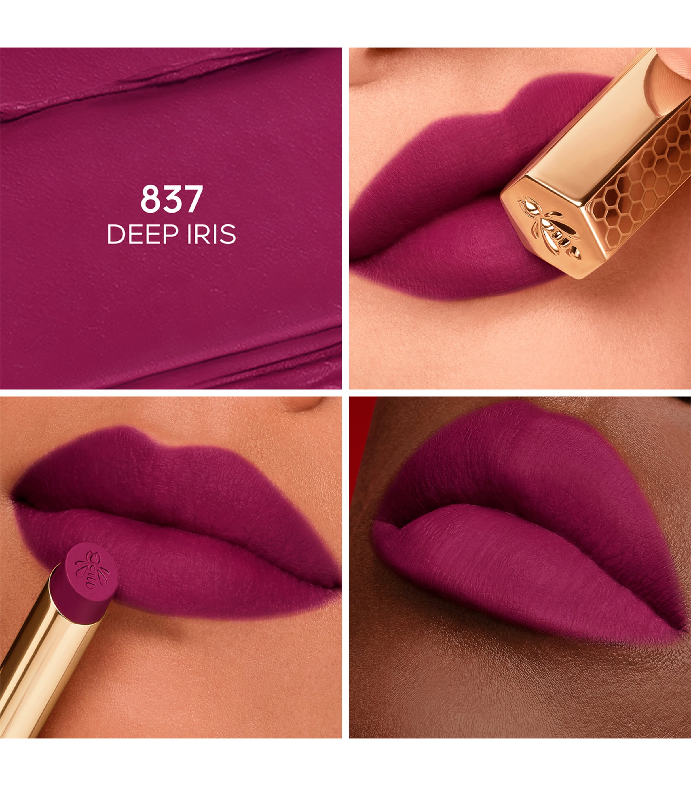 Guerlain KissKiss Honey-Infused Intense Lipstick Deep Iris Image 2