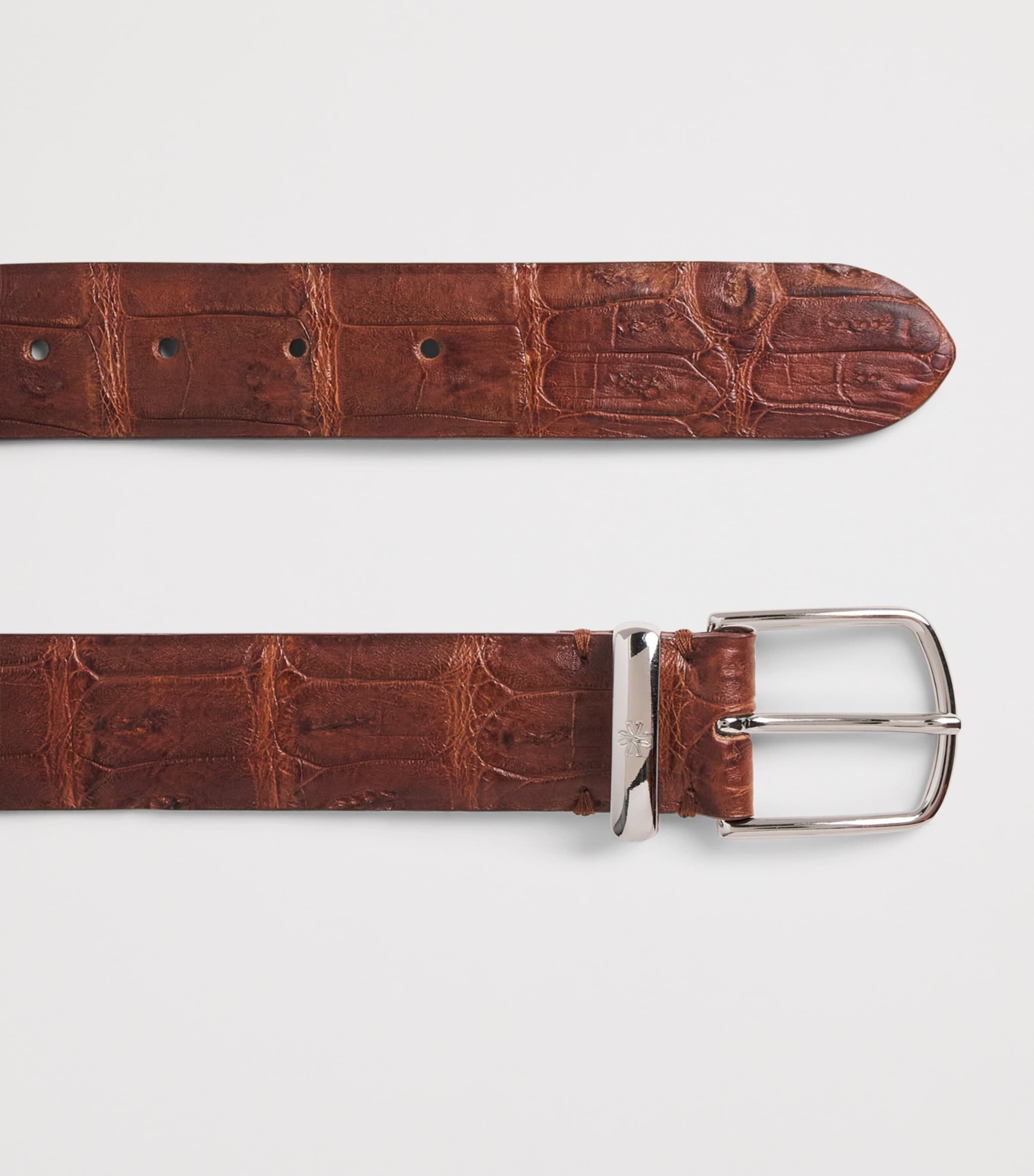 JACOB COHËN Crocodile Leather Belt Brown Image 3