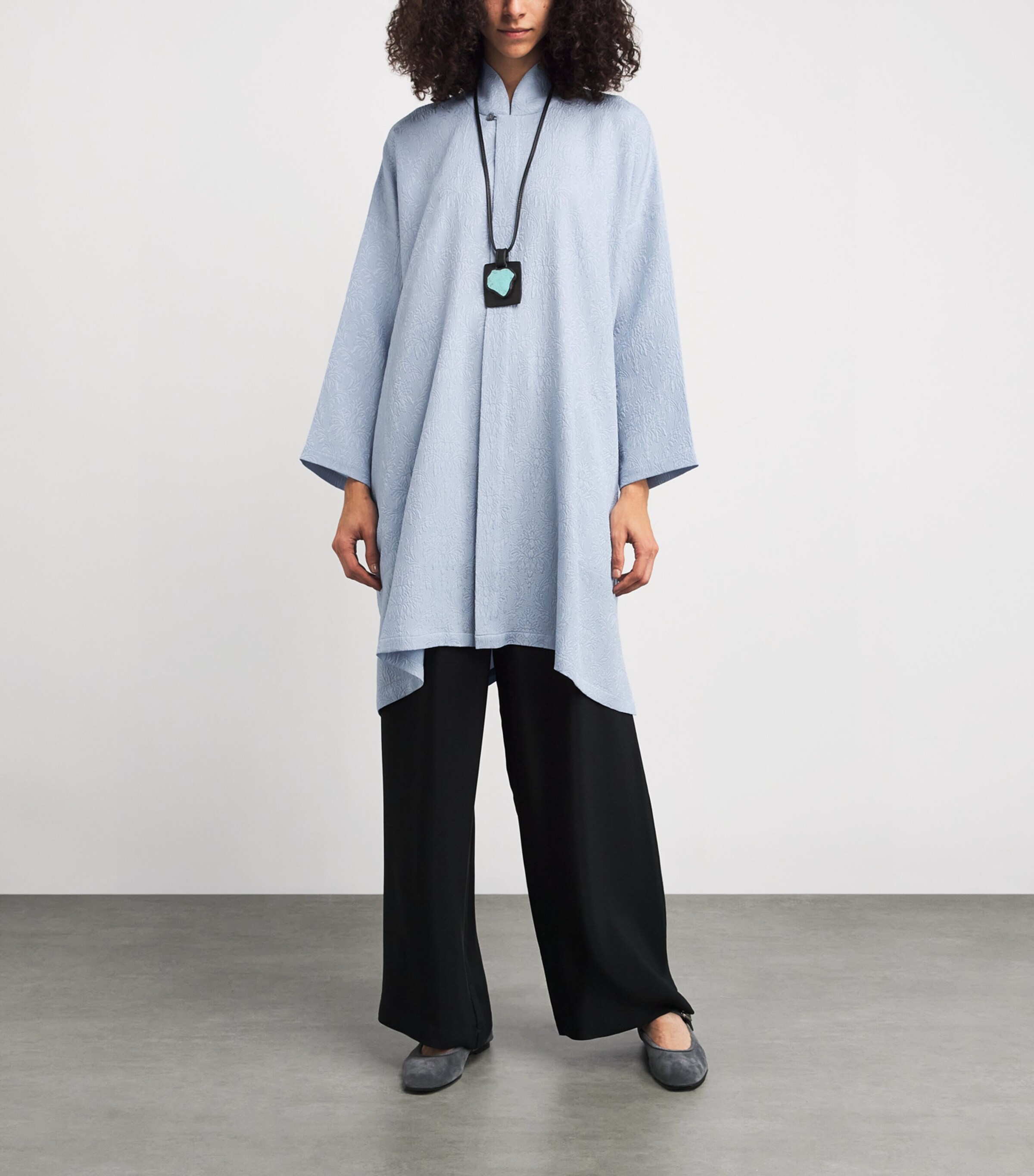 Silk Stand-Collar Shirt BRGTNBL Image 2