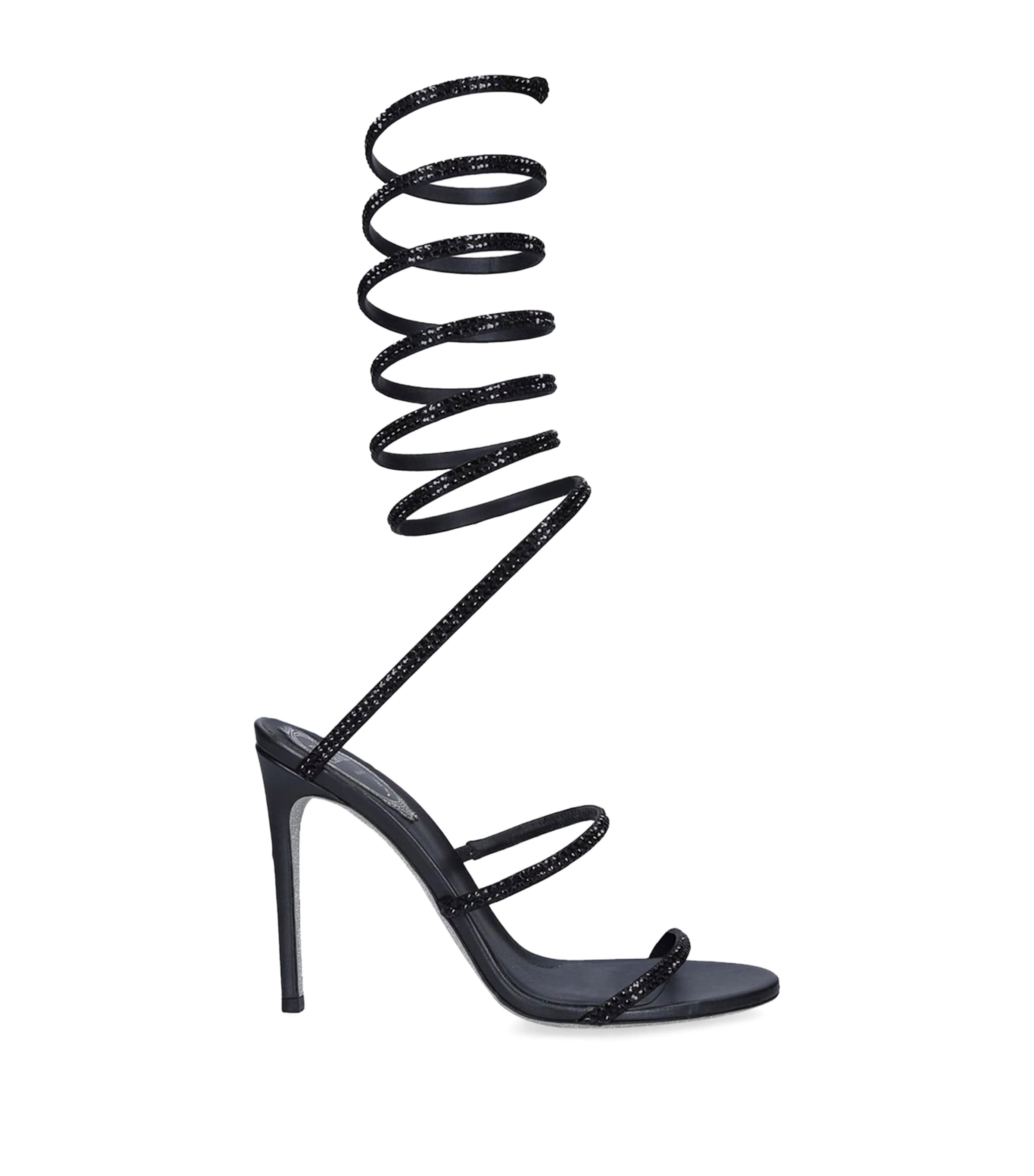 René Caovilla Cleo Embellished Leather Sandals In Black