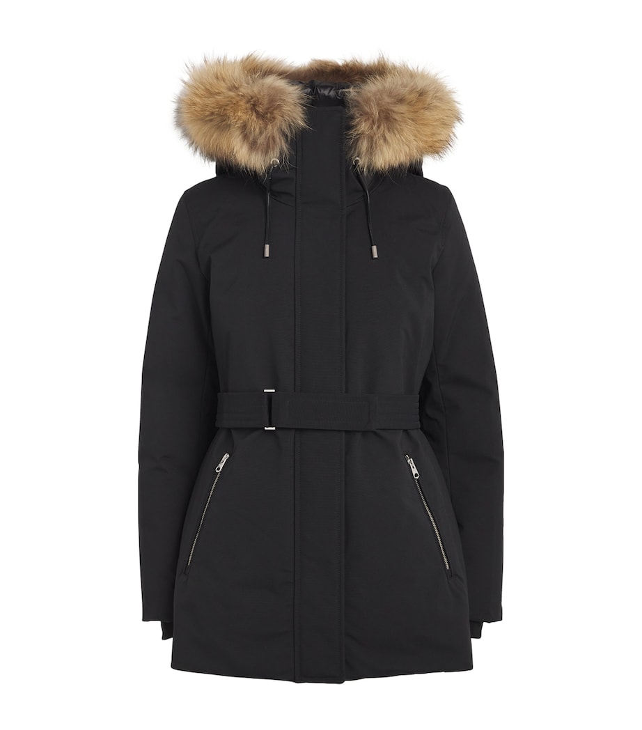 Fur-Trim Jeni-FZ Down Coat BLACK C0001 Image 1