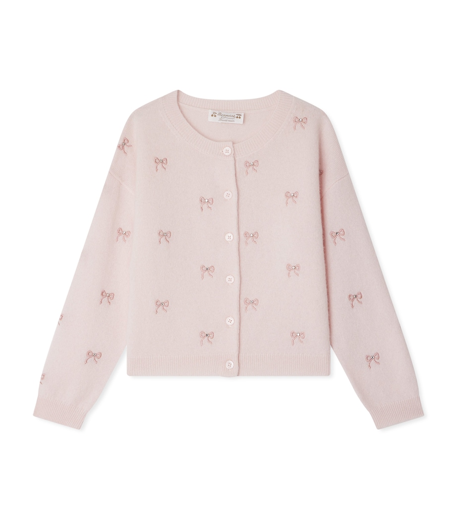 Cashmere Embroidered Jabara Cardigan (4-8 Years) UPB ROSE FARD Image 1