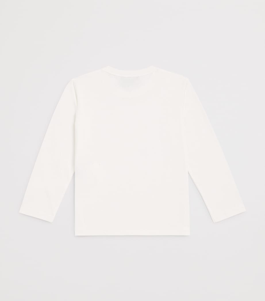 Emporio Armani Kids Cotton Logo T-Shirt (4-16 Years) Off White Image 2