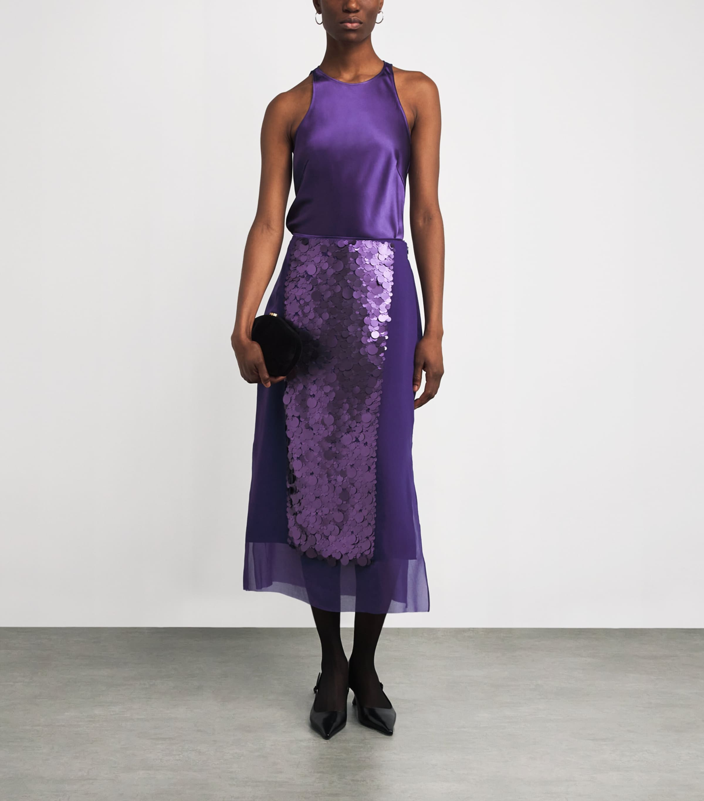 Satin Ritz Sleeveless Top VIOLET Image 2