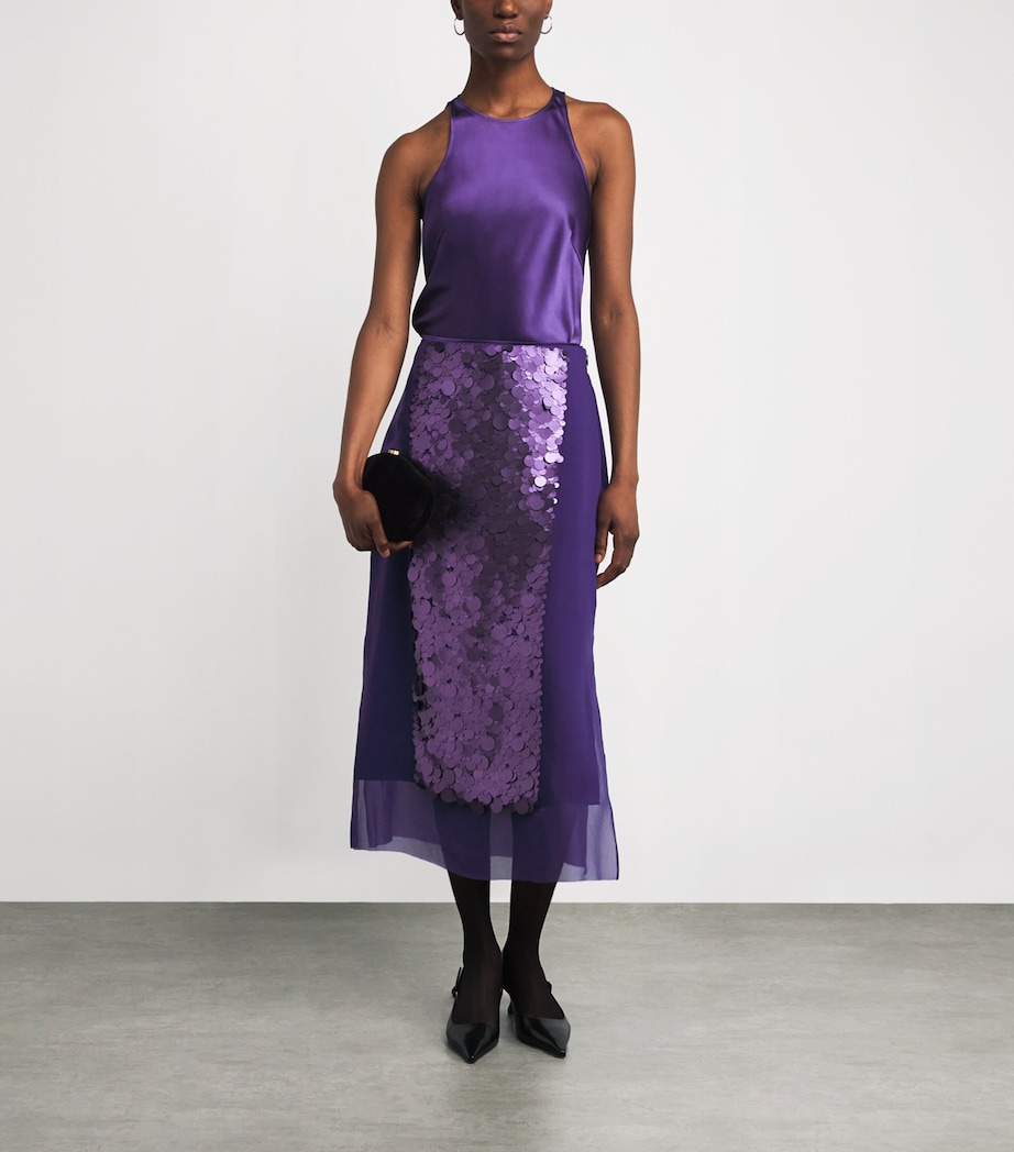 Satin Ritz Sleeveless Top VIOLET Image 2