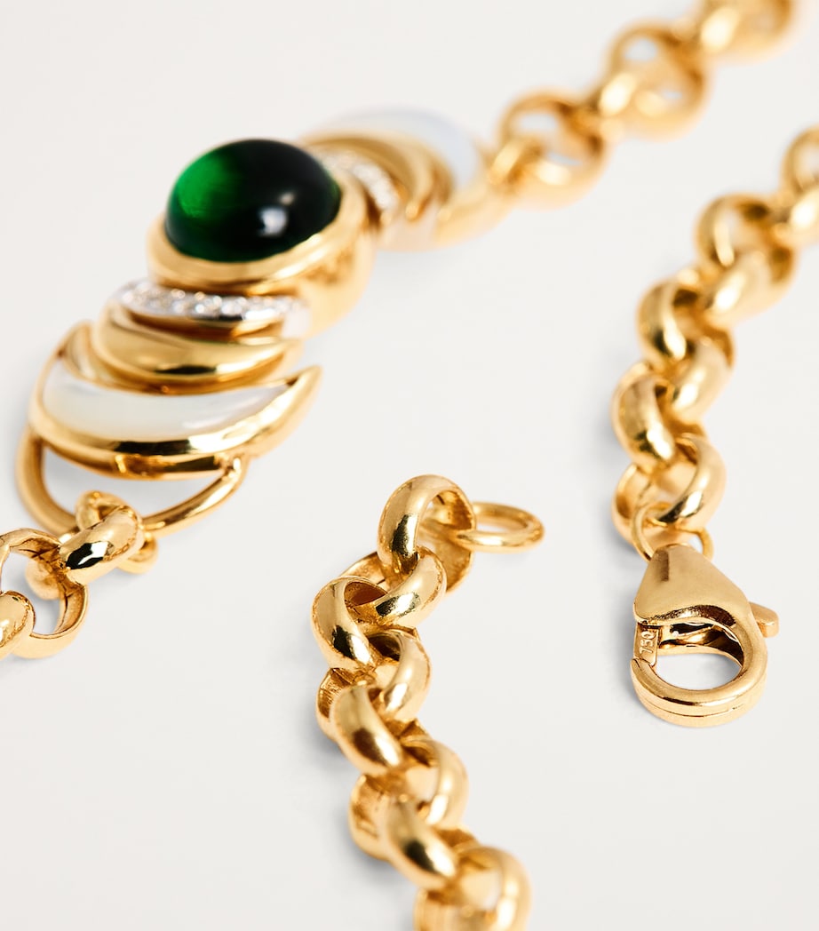 L'ATELIER NAWBAR Yellow Gold, Diamond and Malachite Venus Lot N*91 Necklace Yellow Gold Image 5