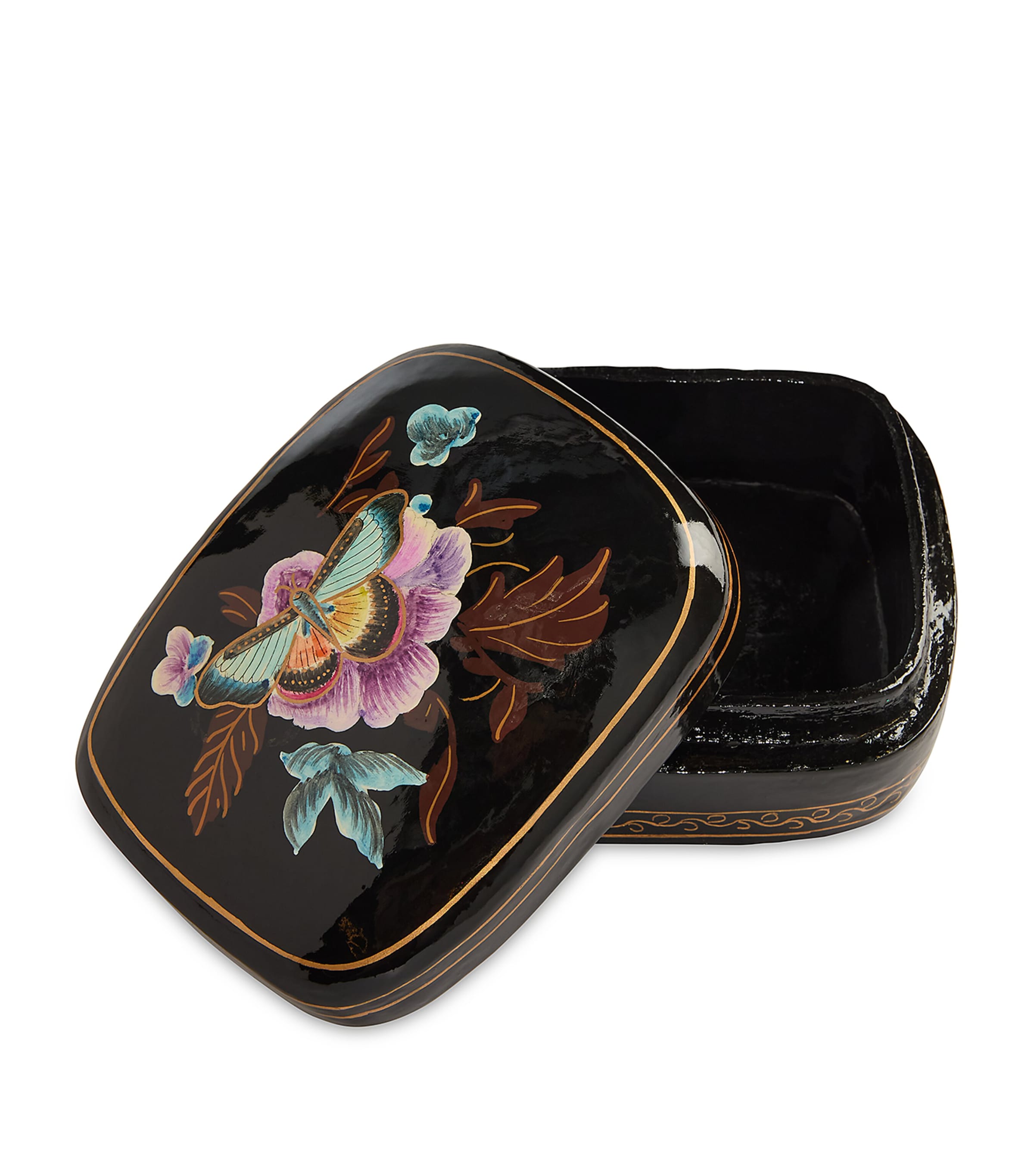 HONEST Floral Trinket Box Black Image 2