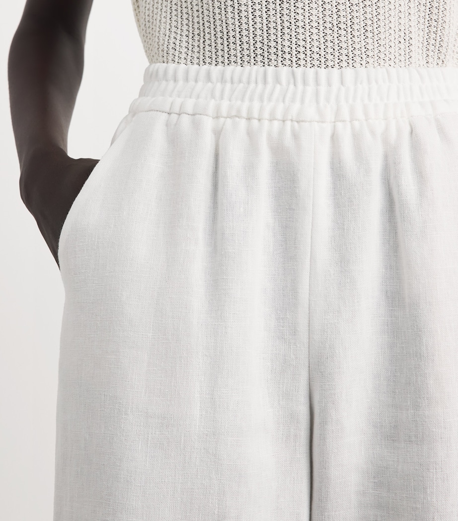 Eleventy Linen Elasticated Trousers Bianco Image 3