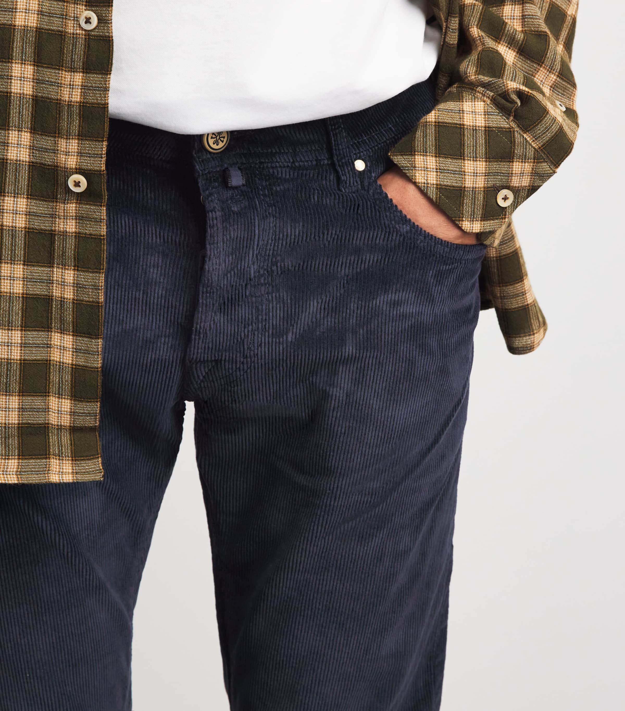 Jacob Cohën Mens Corduroy Bard Slim-Fit Chinos Navy Image 3