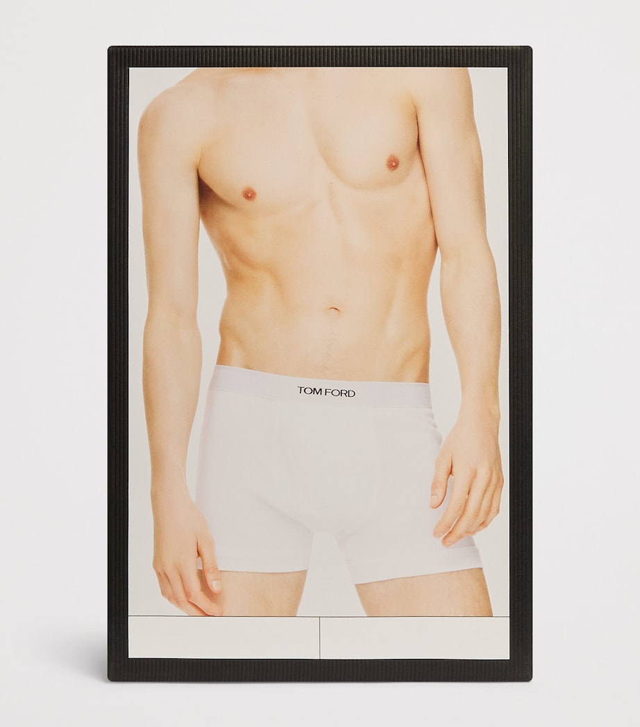 TOM FORD Mens Stretch-Cotton Logo Boxer Briefs (Pack of 2) White Image 4