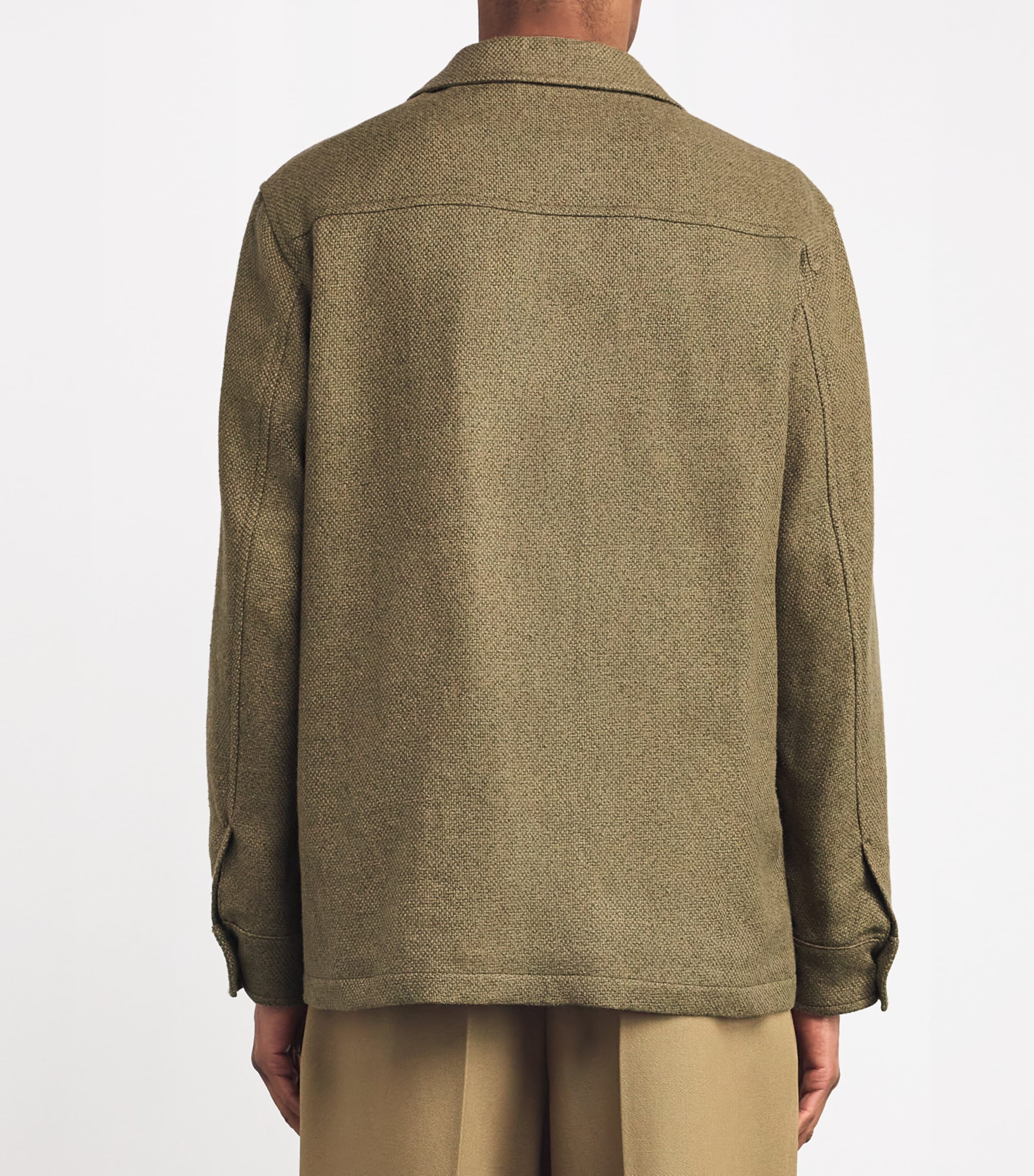 Silk-Linen-Cotton Utility Jacket PALE SAGE Image 4
