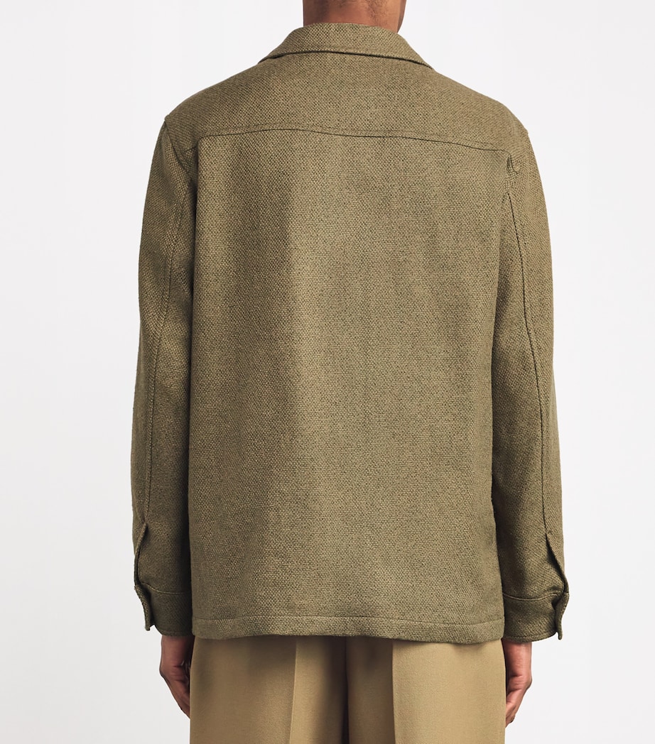 Silk-Linen-Cotton Utility Jacket PALE SAGE Image 4