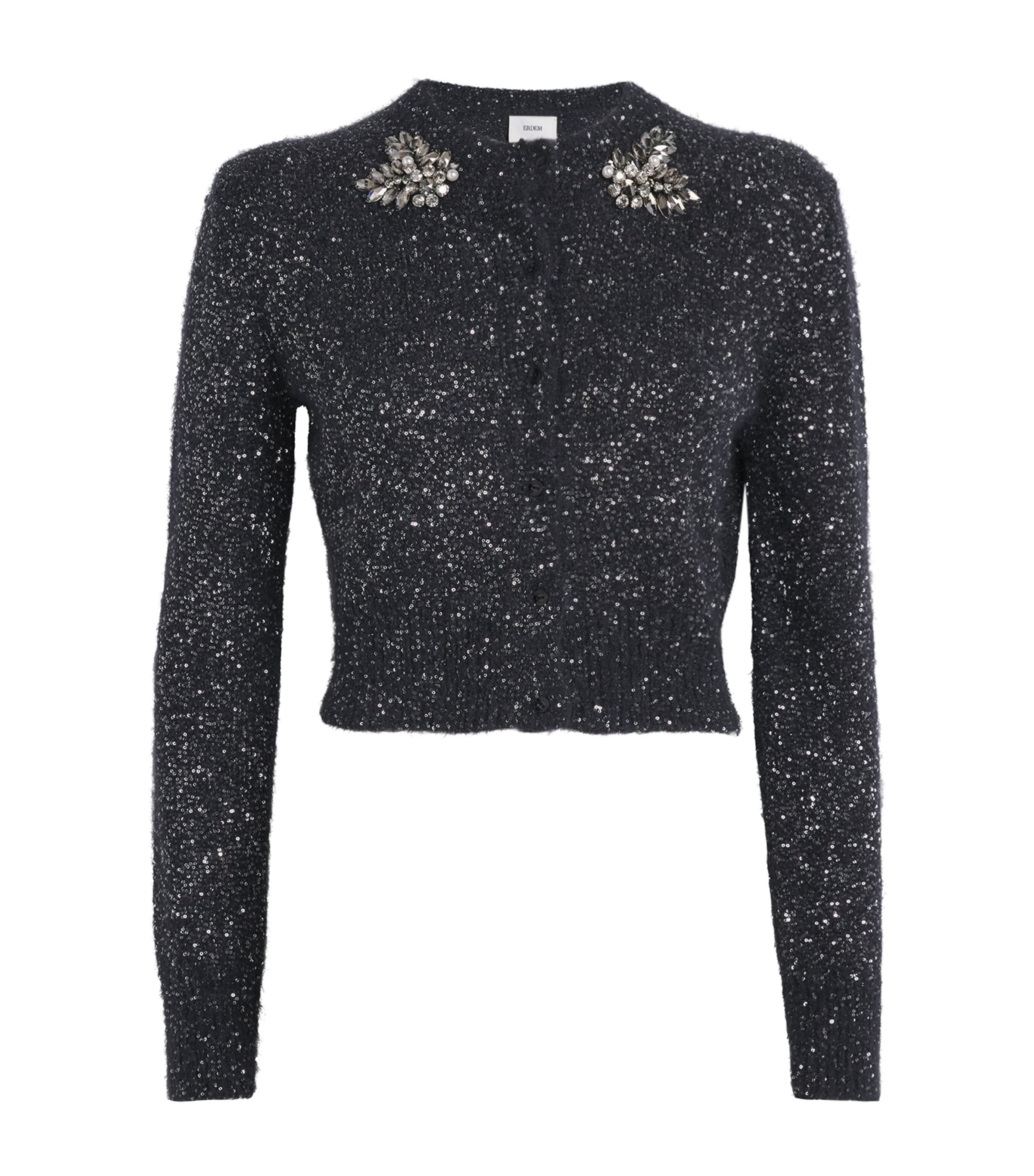 ERDEM ALPACA-BLEND EMBELLISHED CARDIGAN