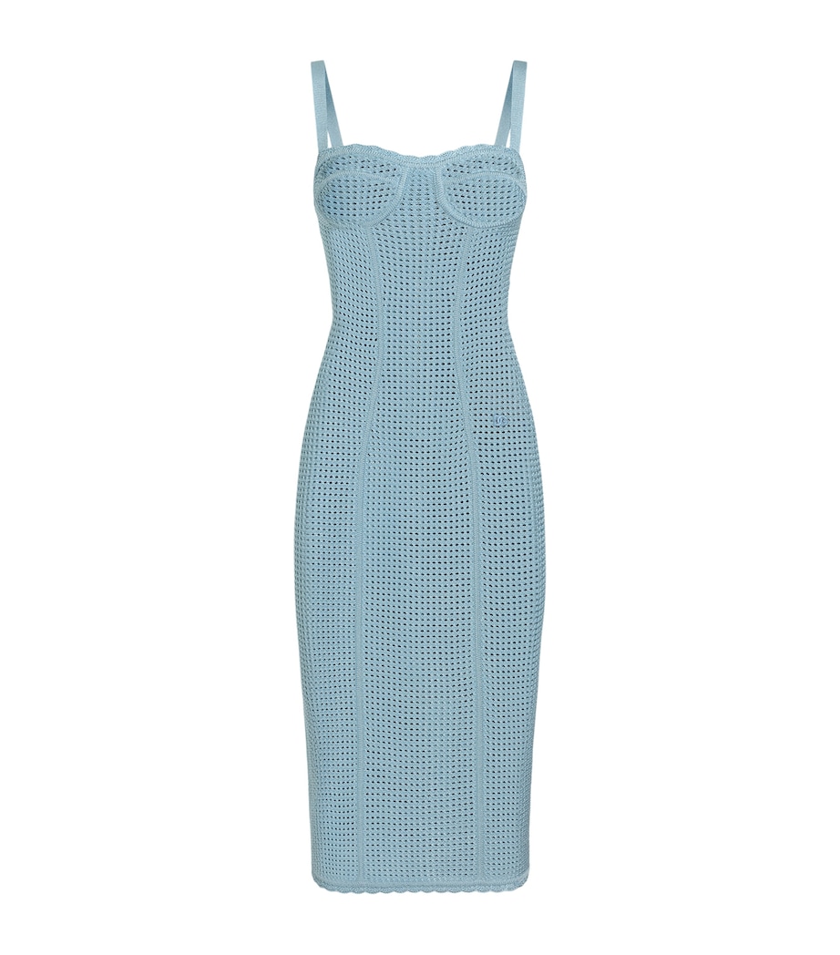 Dolce&Gabbana Womens Crocheted Cup Midi Dress Dark Image 1